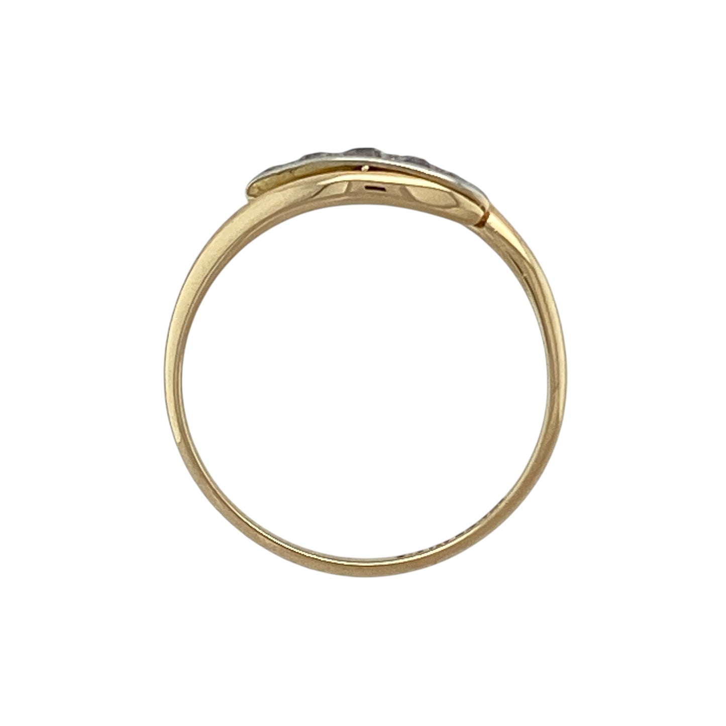 18ct Gold & Diamond Set Wrap Over Ring