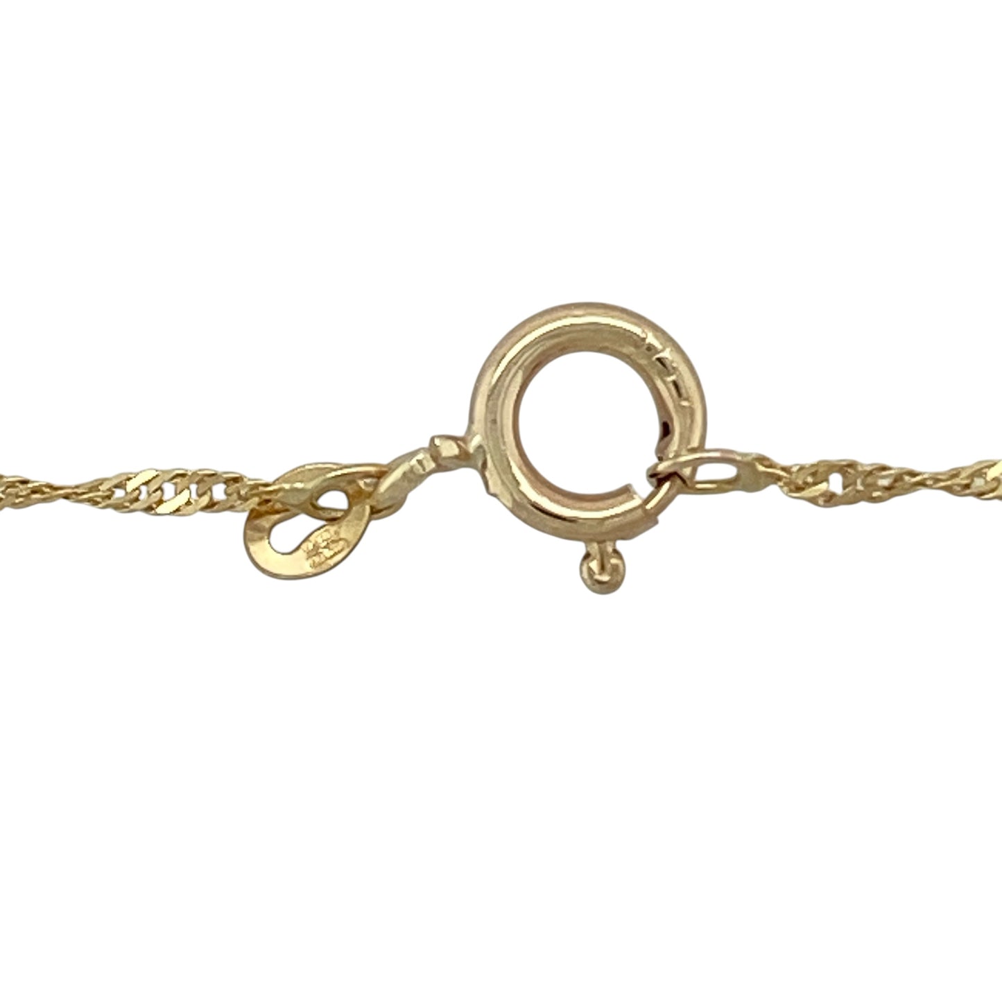 9ct Gold Diamond & Ruby Set Twisted 18" Necklace