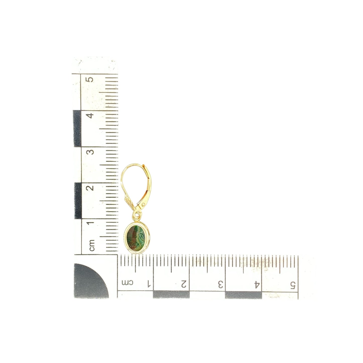 14ct Gold & Ammolite Oval Drop Earrings