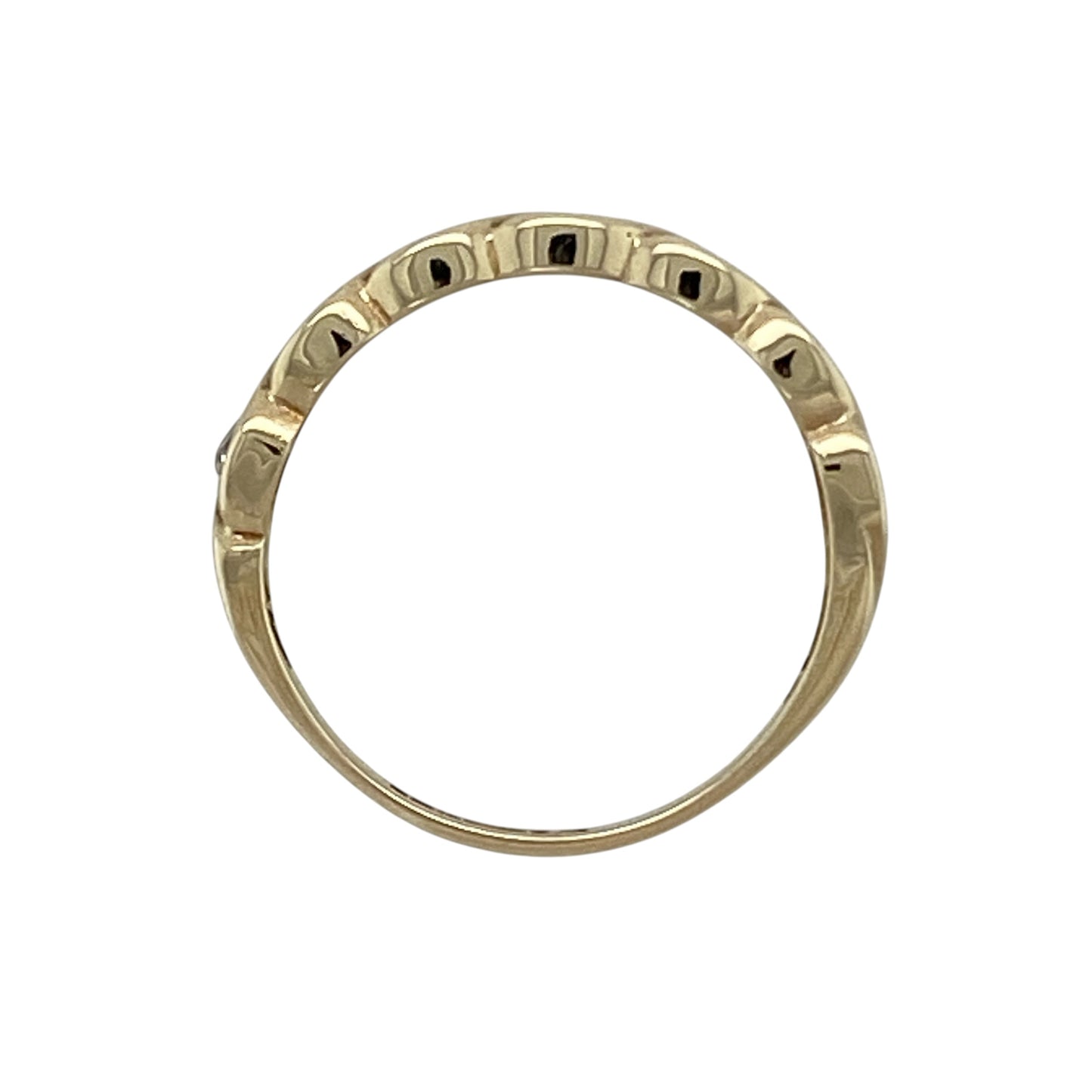 9ct Gold & Cubic Zirconia Set Twist Band Ring