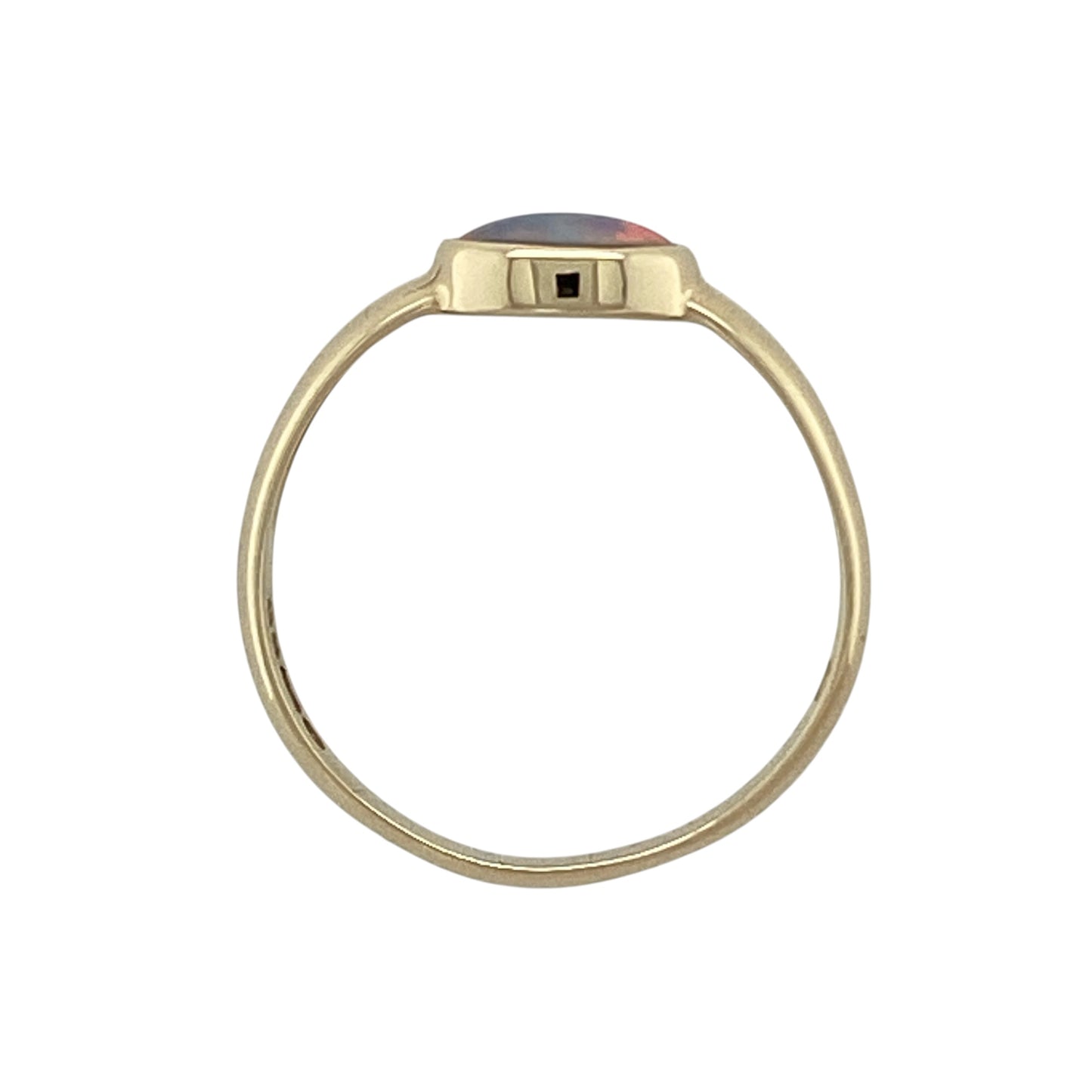 9ct Gold & Opalique Oval Solitaire Ring