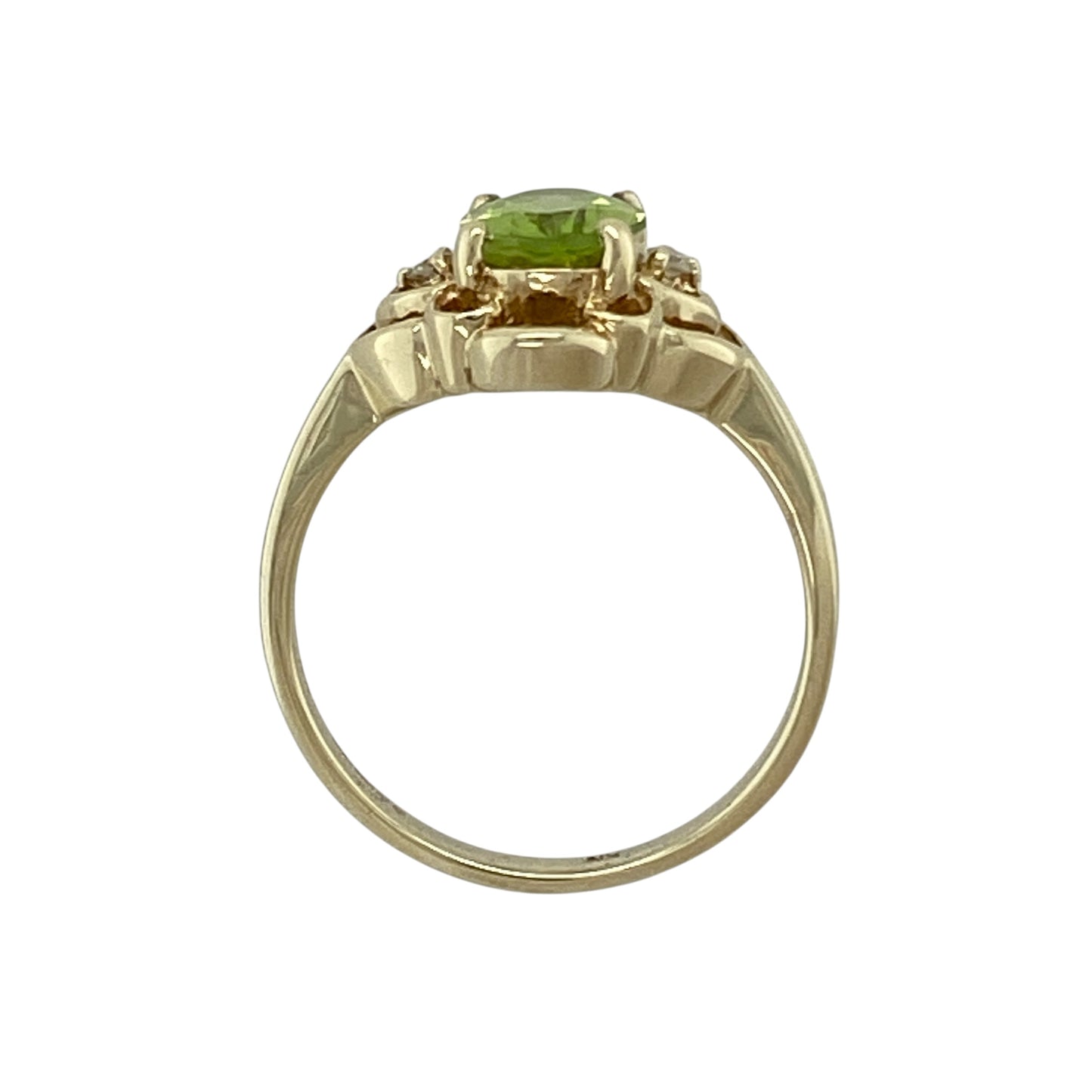 9ct Gold Diamond & Peridot Set Ring