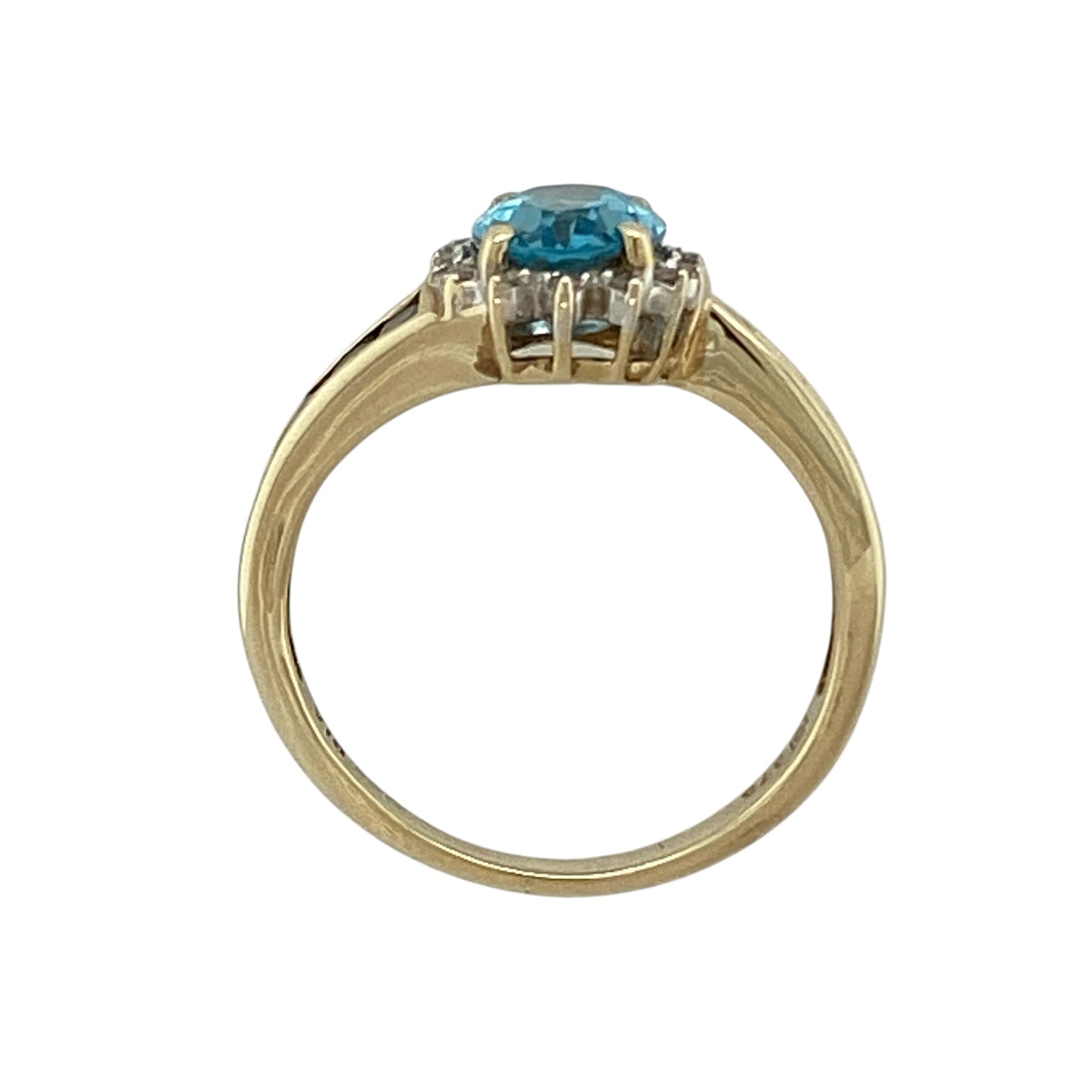9ct Gold Diamond & Blue Topaz Cluster Ring