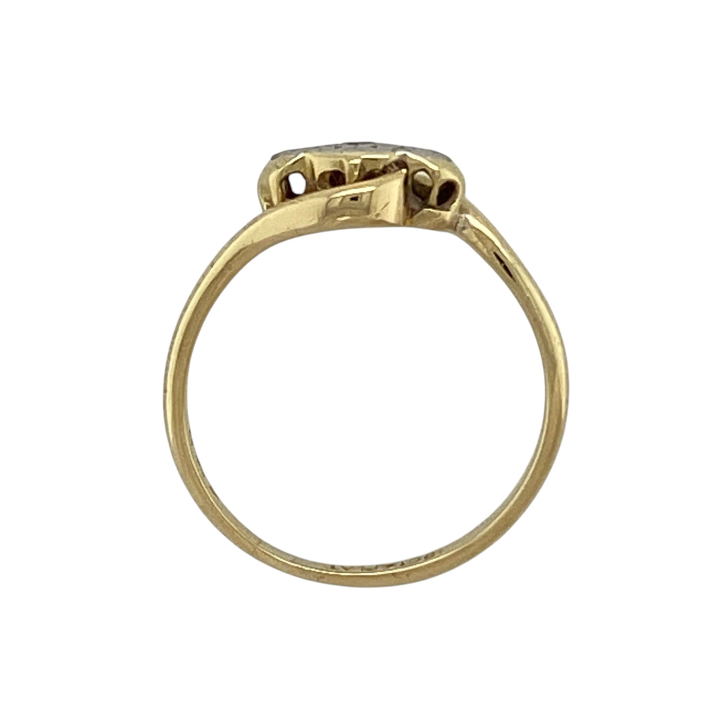 18ct Gold & Platinum Diamond Set Trilogy Twist Ring