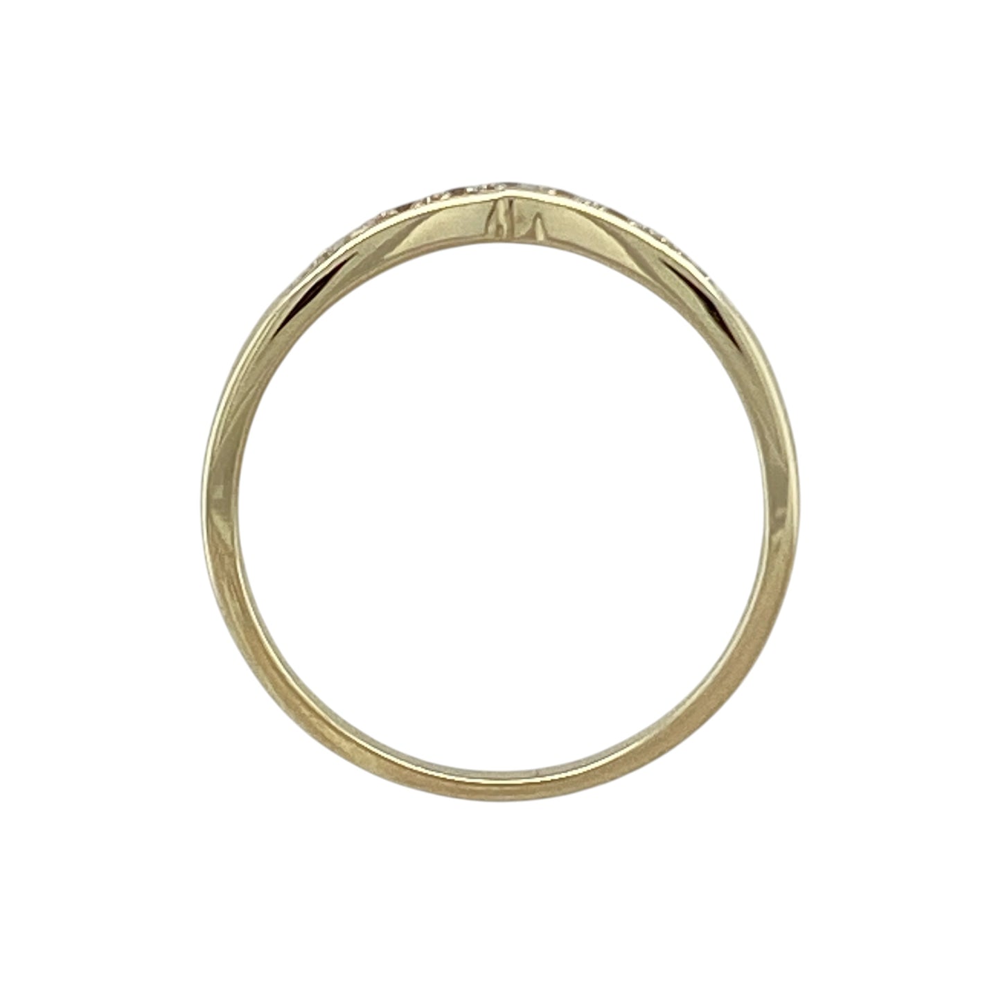 9ct Gold & Diamond Set Wishbone Ring
