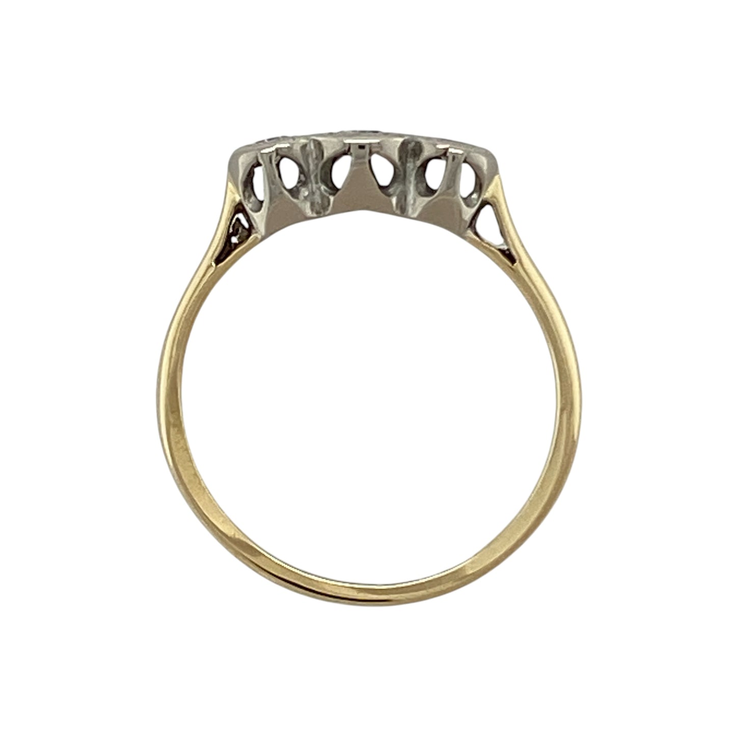 18ct Gold & Platinum Diamond Set Trilogy Ring