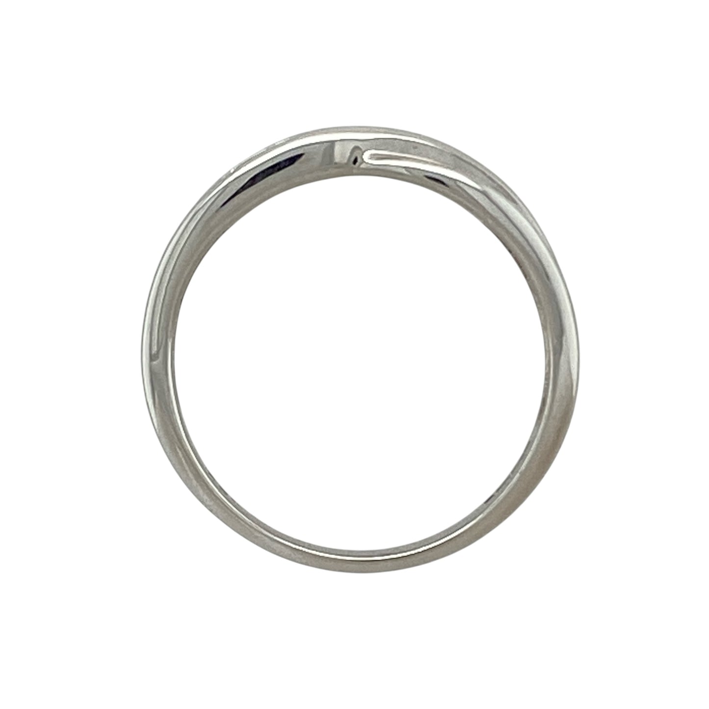 9ct White Gold & Diamond Set Crossover Band Ring