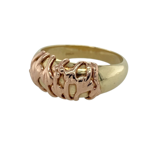 Bring meaningful symbolism and elegant style to your collection with this pre-owned 9ct yellow and rose gold Clogau Tree of Life wrap around band ring, featuring a bold design with timeless appeal—perfect for everyday wear or a special gift.
Design: The ring features a wrap around style band measuring approximately 8mm across the front, detailed with the iconic Tree of Life motif for a flowing and eye-catching finish.