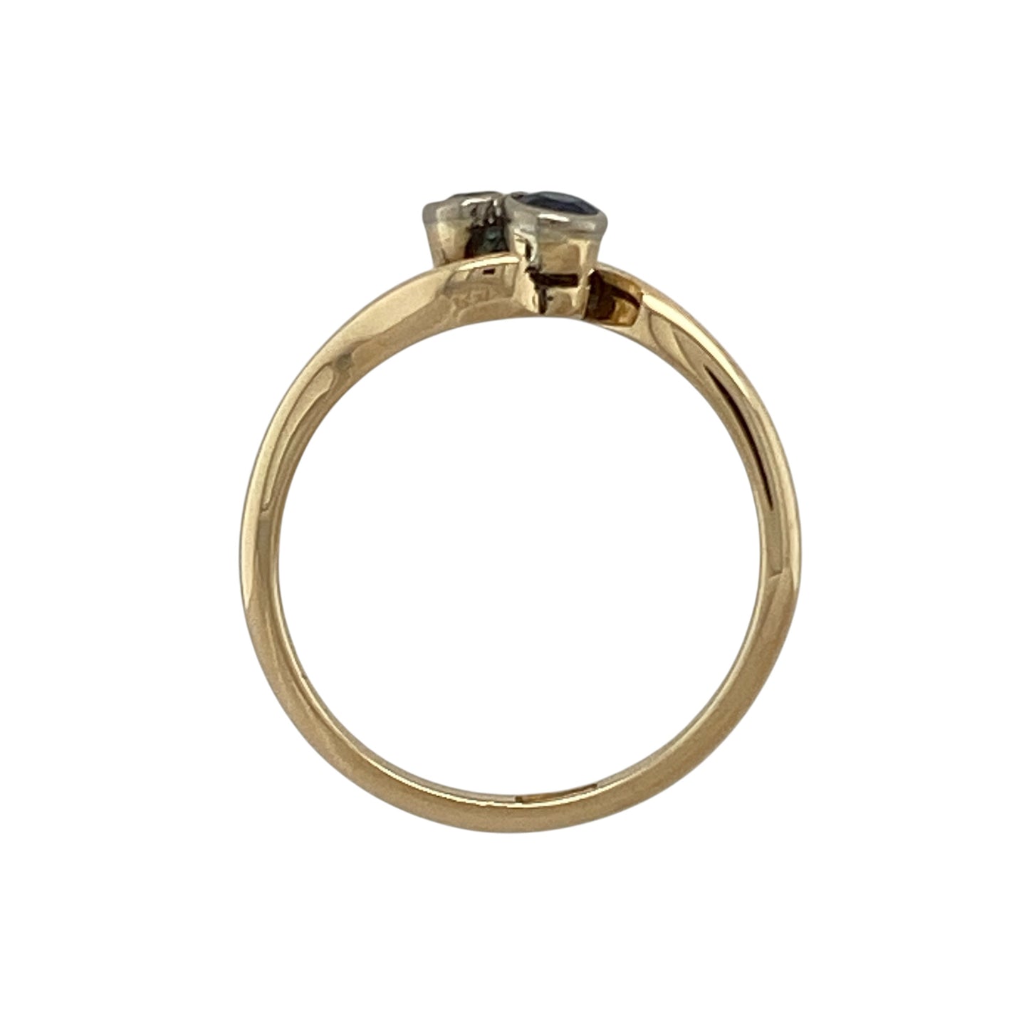 9ct Gold Diamond & Sapphire Twist Ring