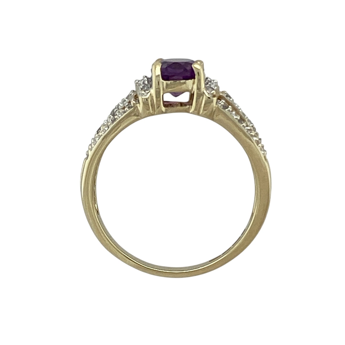 9ct Gold Diamond & Amethyst Ring