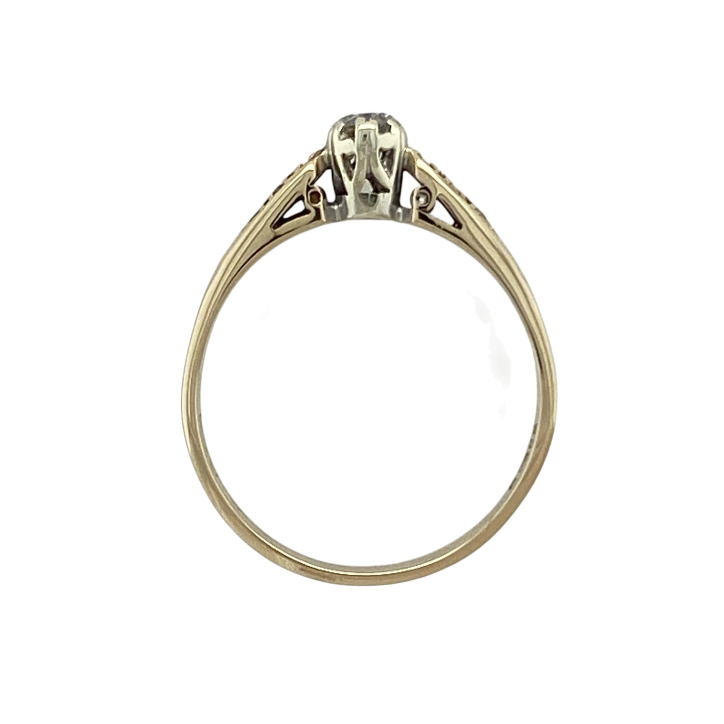 9ct Gold & Diamond Set Solitaire Ring