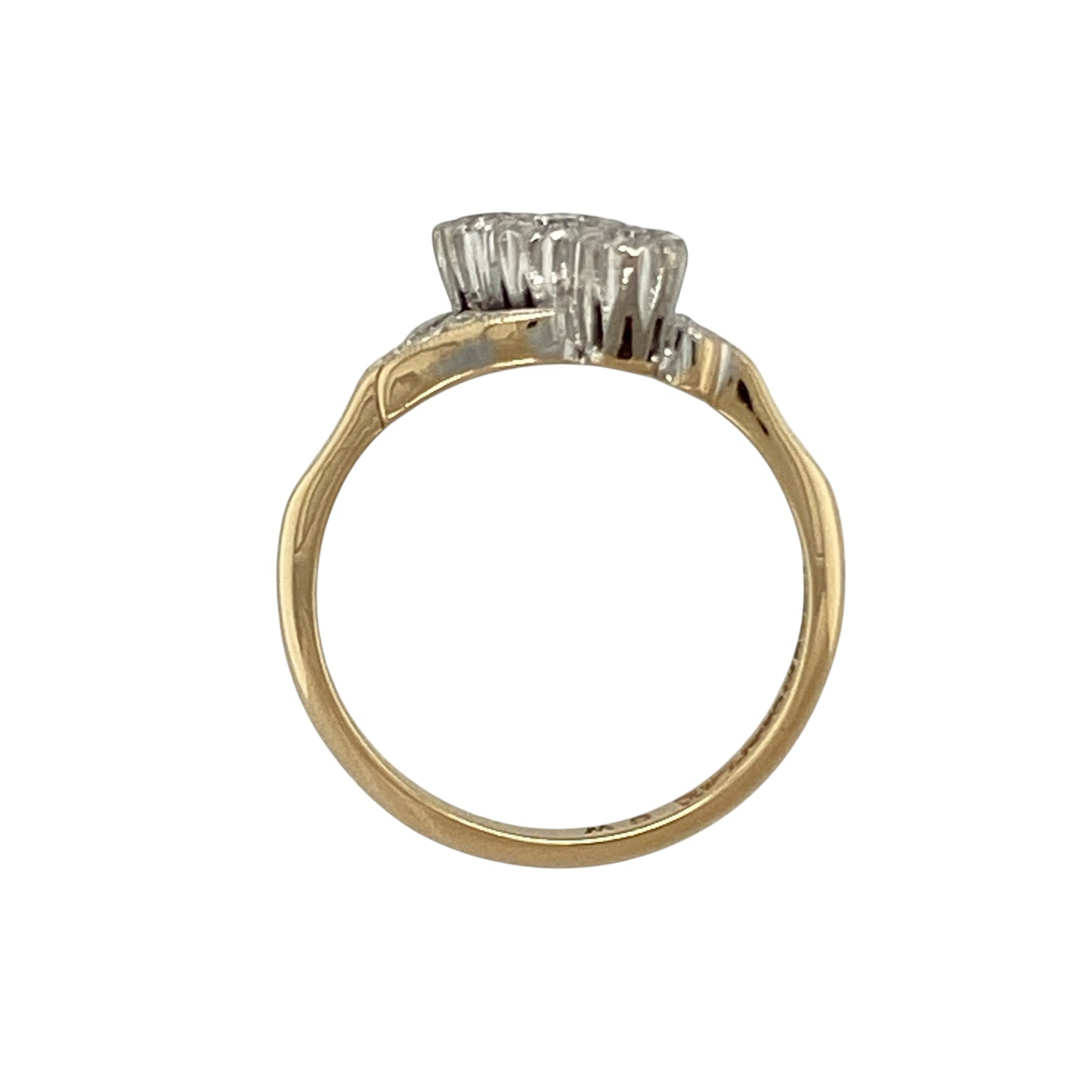 18ct Gold & Platinum Diamond Trilogy Twist Ring
