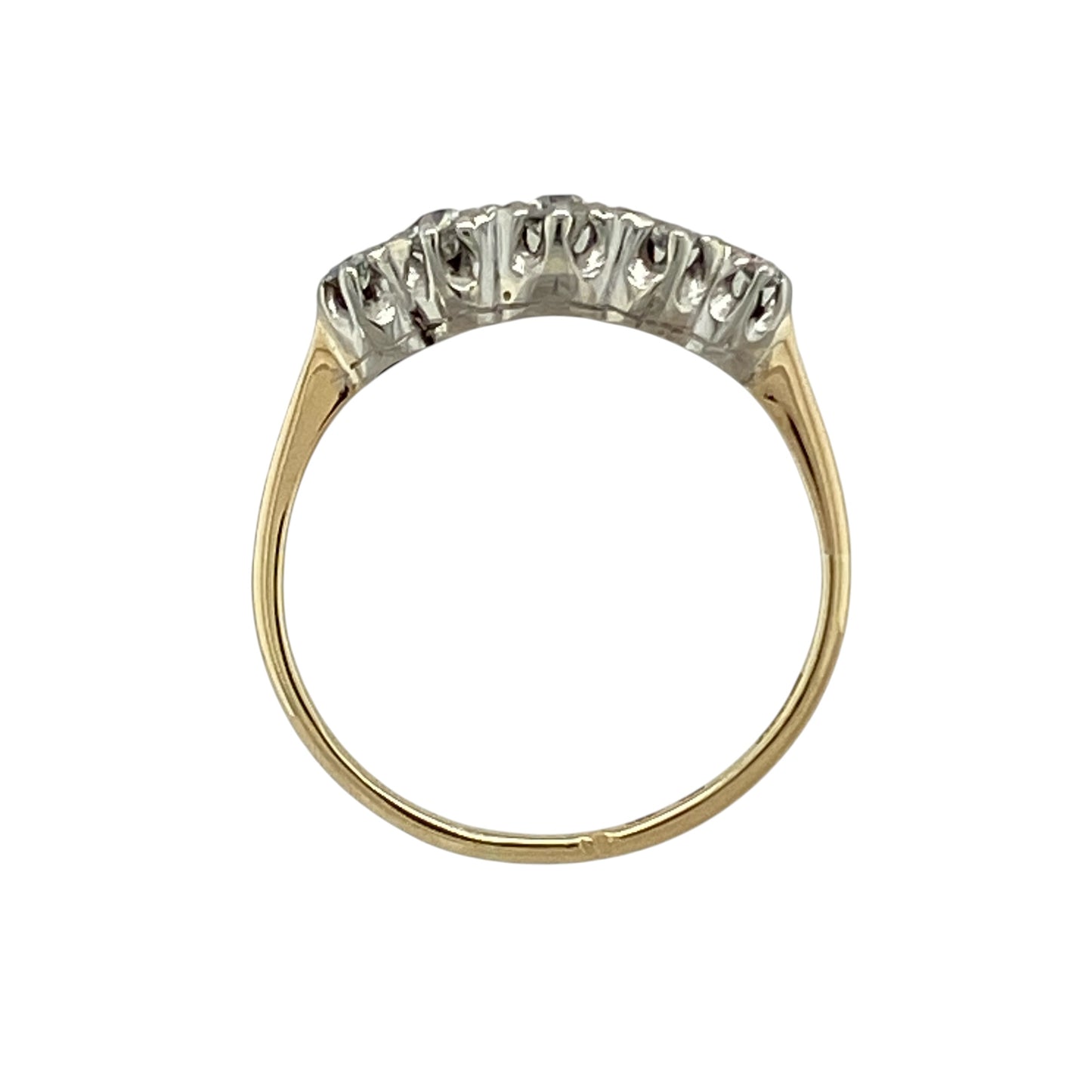 18ct Gold & Platinum Diamond Set Five Stone Band Ring