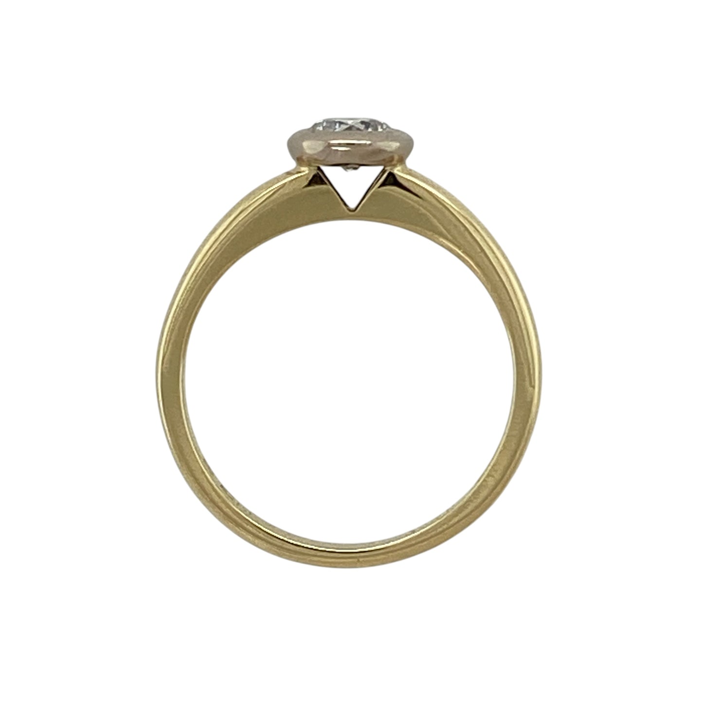 18ct Gold & Diamond Rubover Set Solitaire Ring