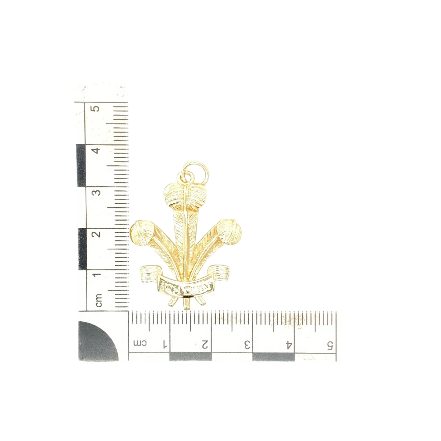 9ct Gold Welsh Three Feathers Pendant
