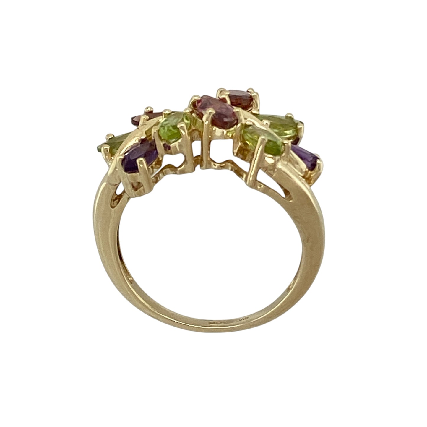 9ct Gold & Gemstone Leaf Style Ring
