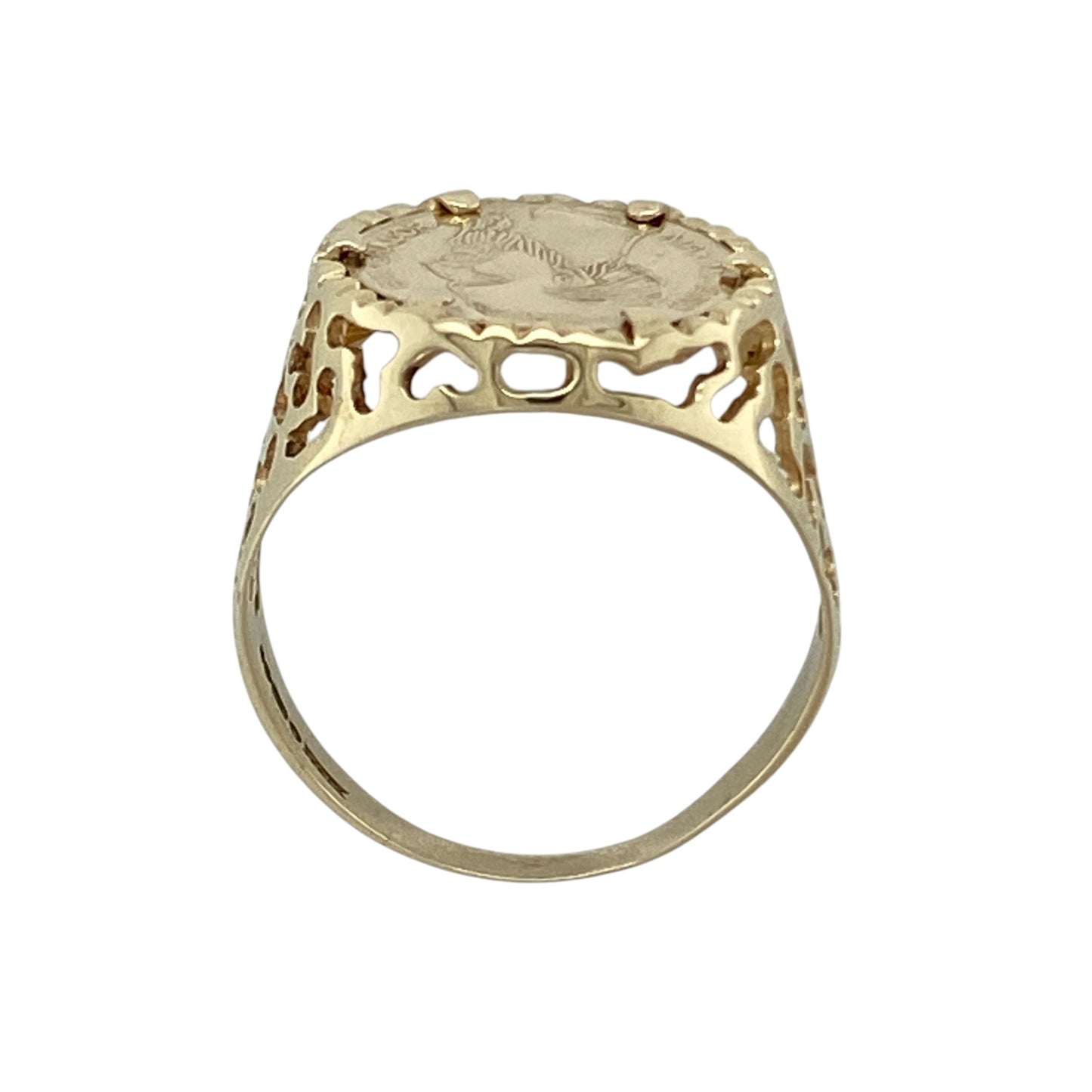 9ct Gold Coin Style Ring