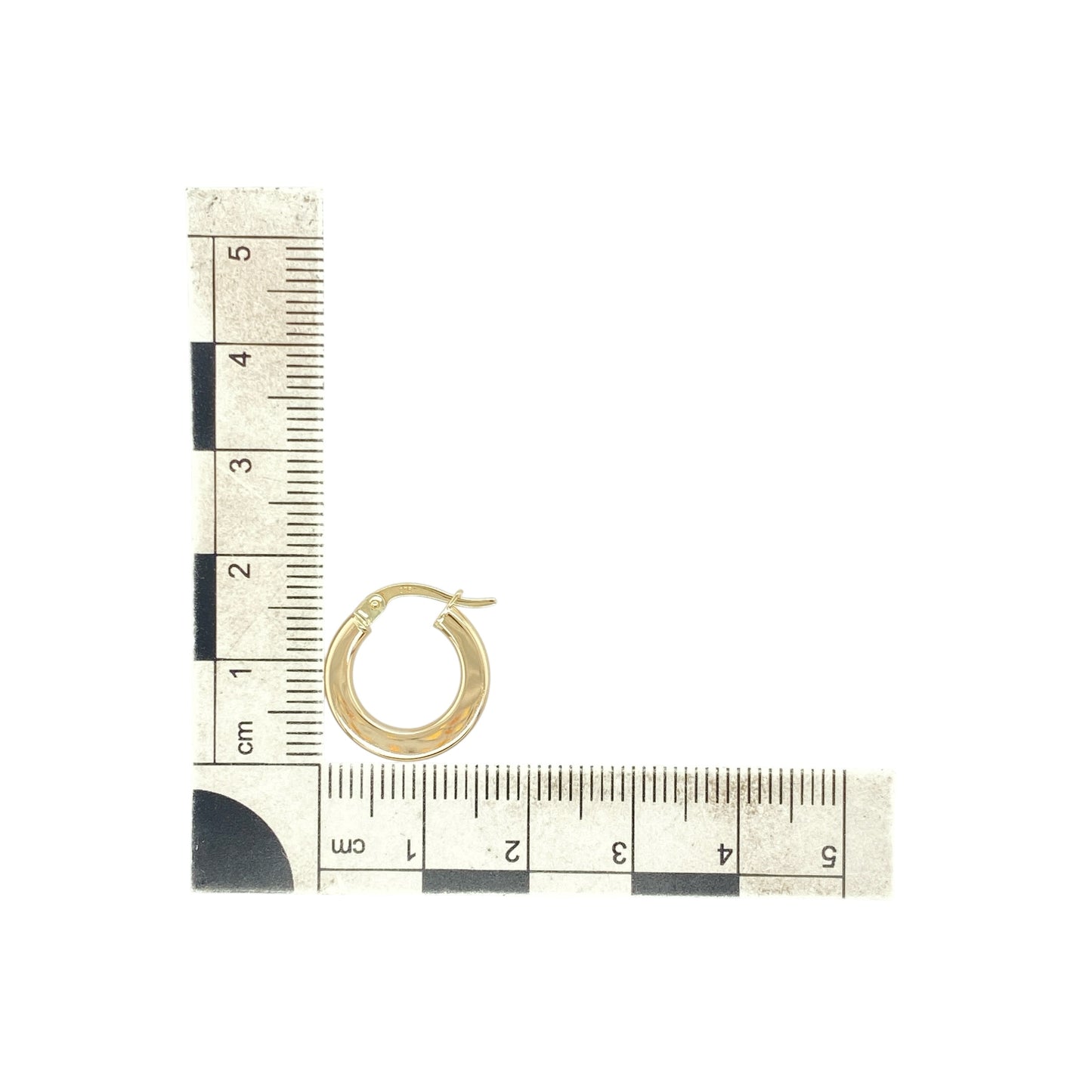 9ct Gold Plain Flat Hoop Creole Earrings