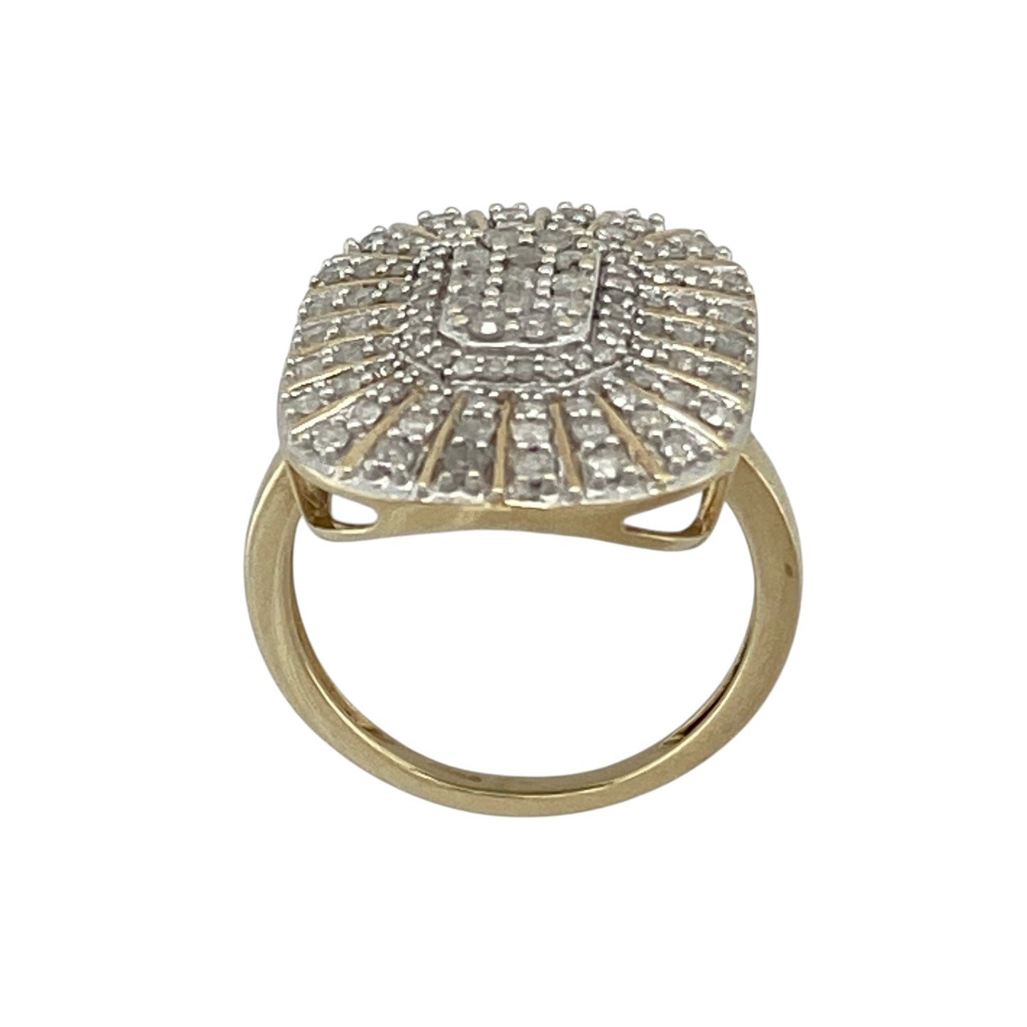 9ct Gold & Diamond Set Large Cluster Ring