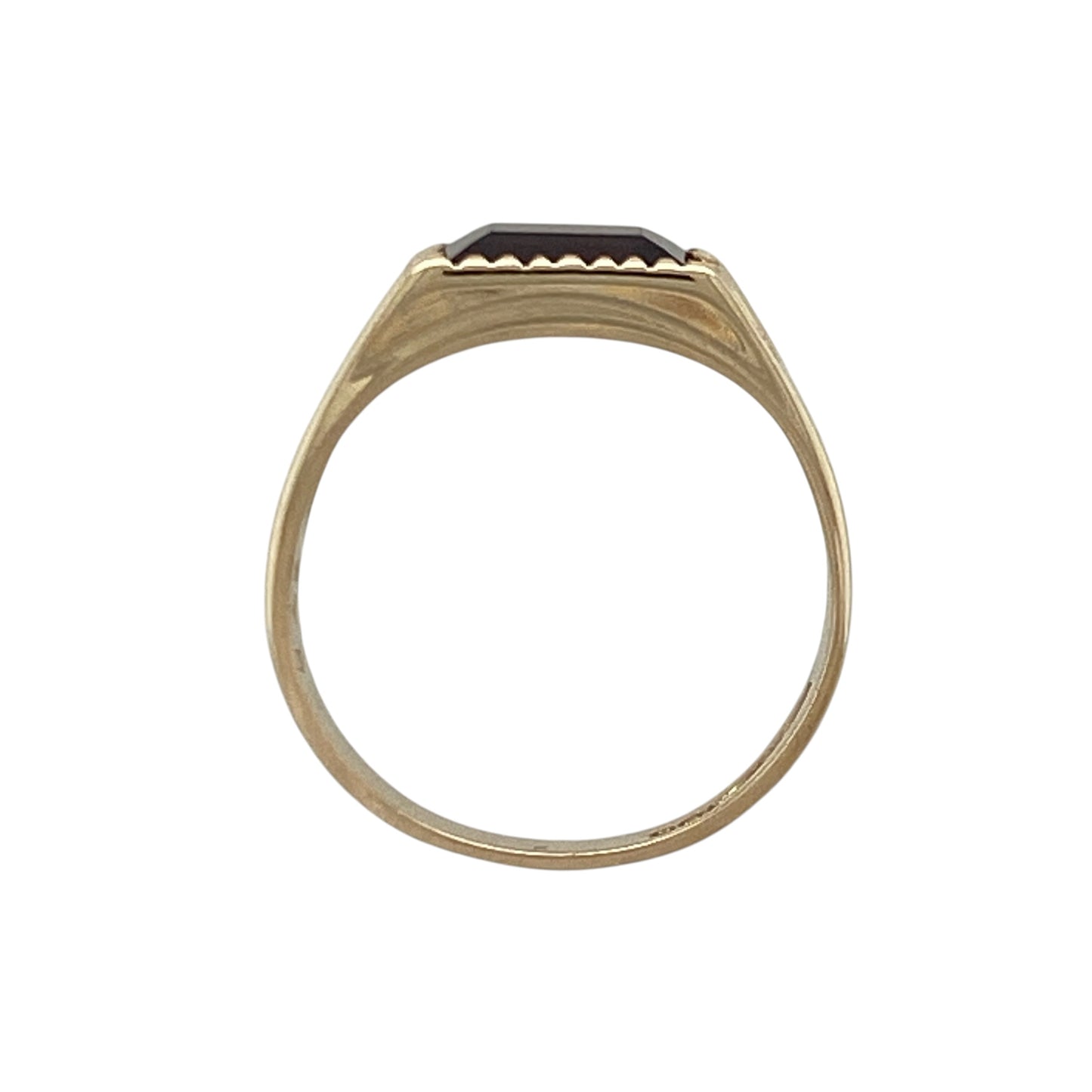9ct Gold & Red Stone Signet Ring