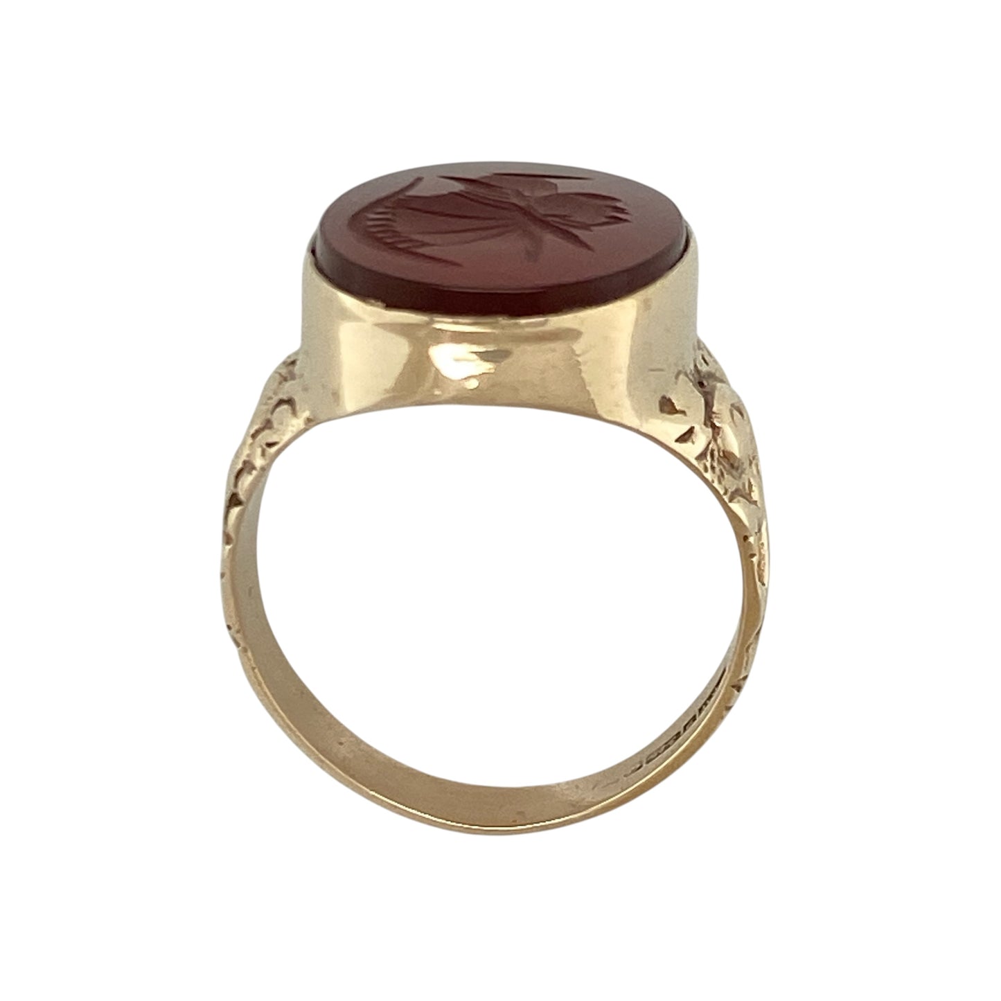 9ct Gold & Carnelian Centurion Oval Signet Ring