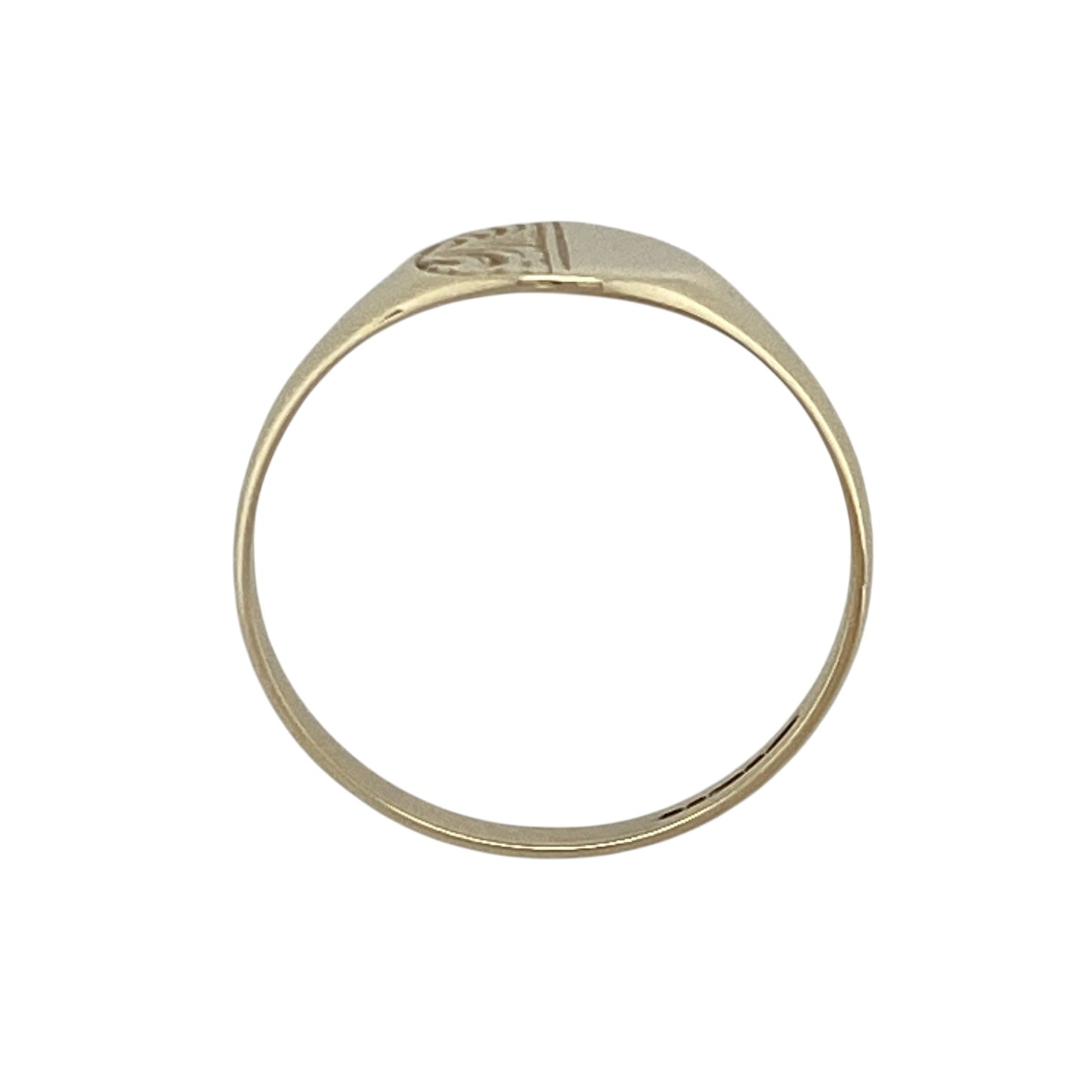 9ct Gold Patterned Oval Signet Ring