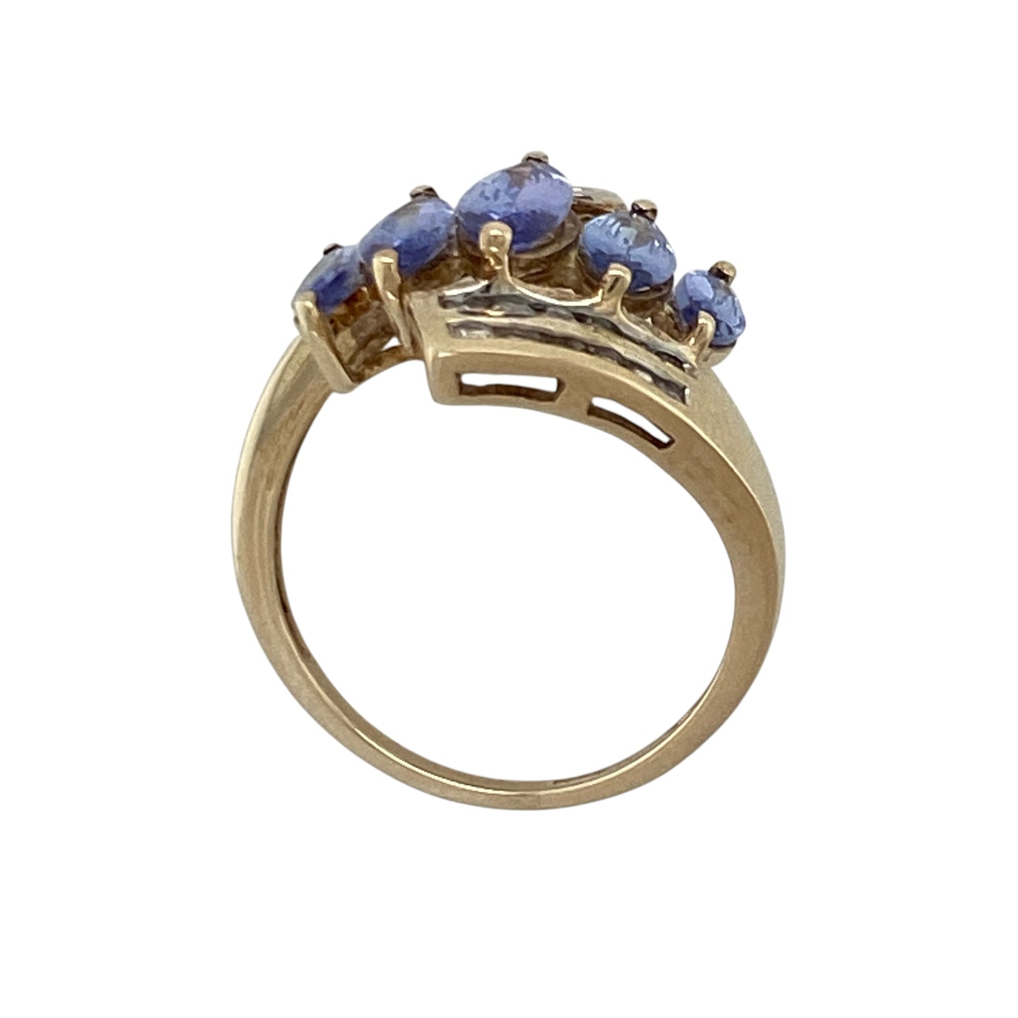 9ct Gold Tanzanite & Cubic Zirconia Ring