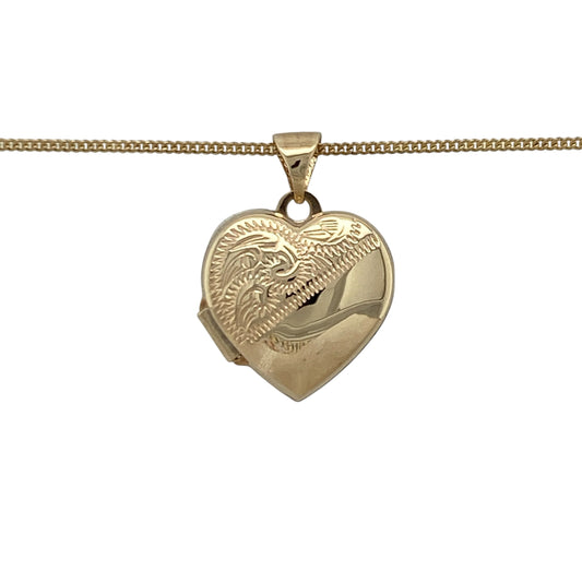 Add timeless romance and sentimental charm to your jewellery collection with this pre-owned 9ct yellow gold patterned heart locket necklace, featuring elegant detailing and classic everyday appeal—perfect for gifting, special occasions, or keeping treasured memories close.
Design: The necklace features a beautifully patterned heart-shaped locket measuring approximately 2.2cm in length including the bail.