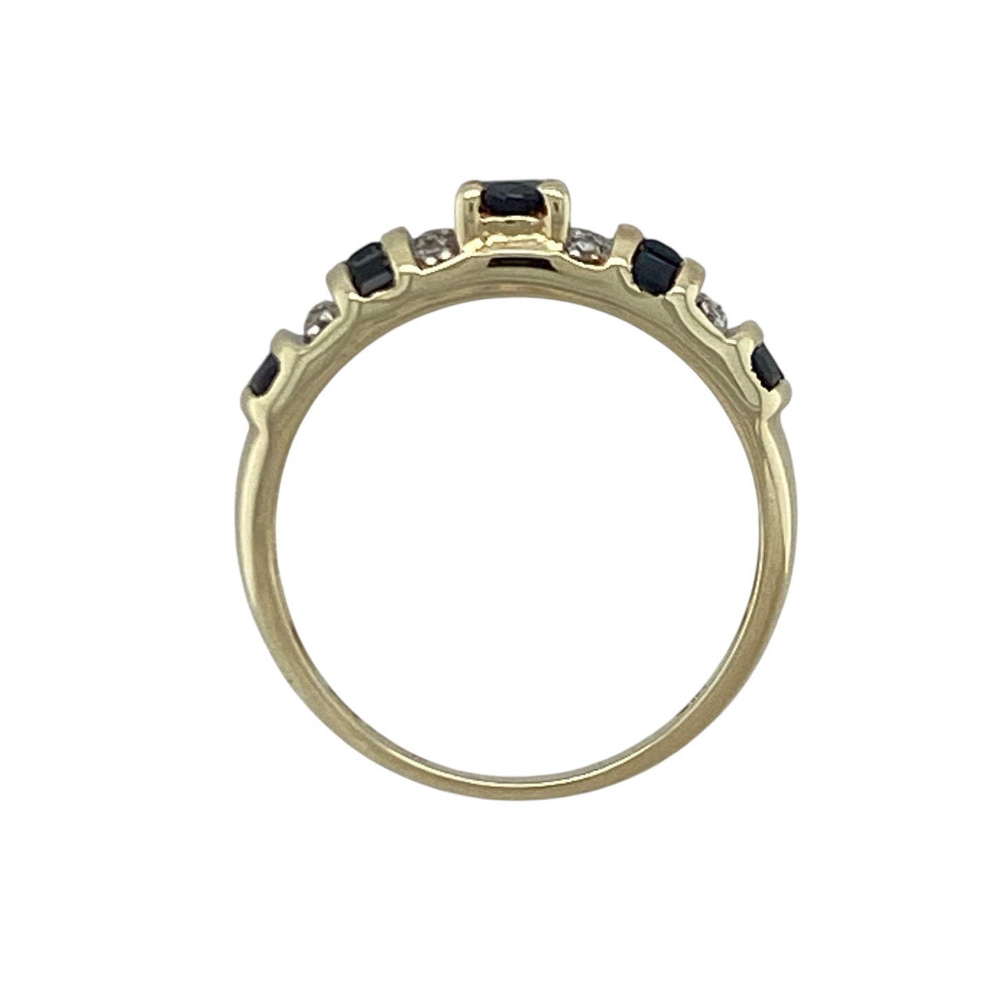 14ct Gold Diamond & Sapphire Band Ring