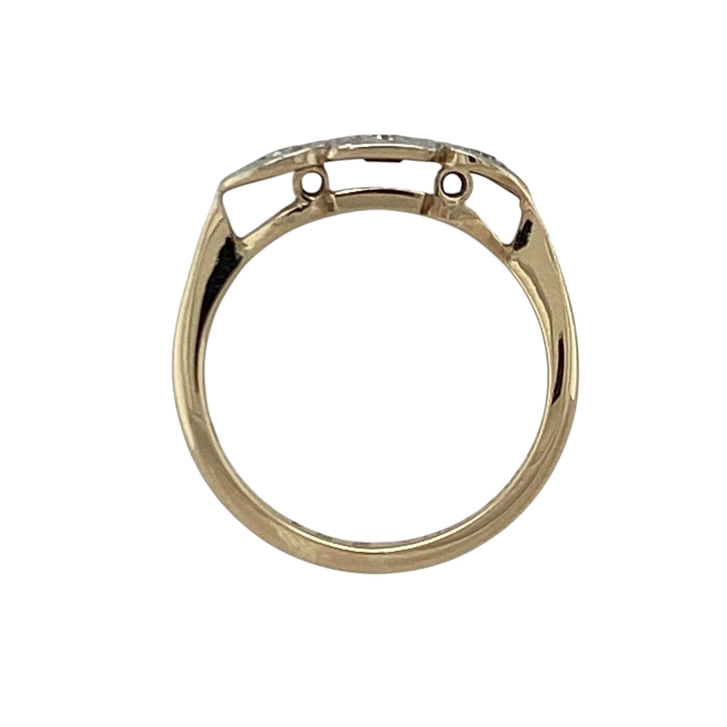 9ct Gold & Platinum Diamond Trilogy Ring