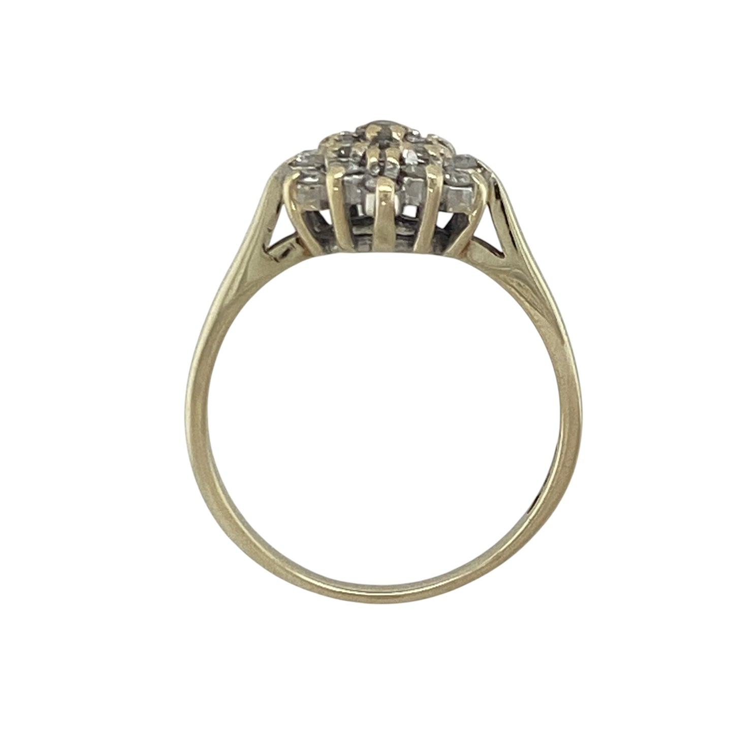 9ct Gold & Diamond Flower Cluster Ring