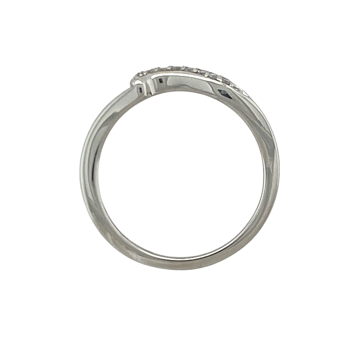 9ct White Gold & Diamond Wave Band Ring