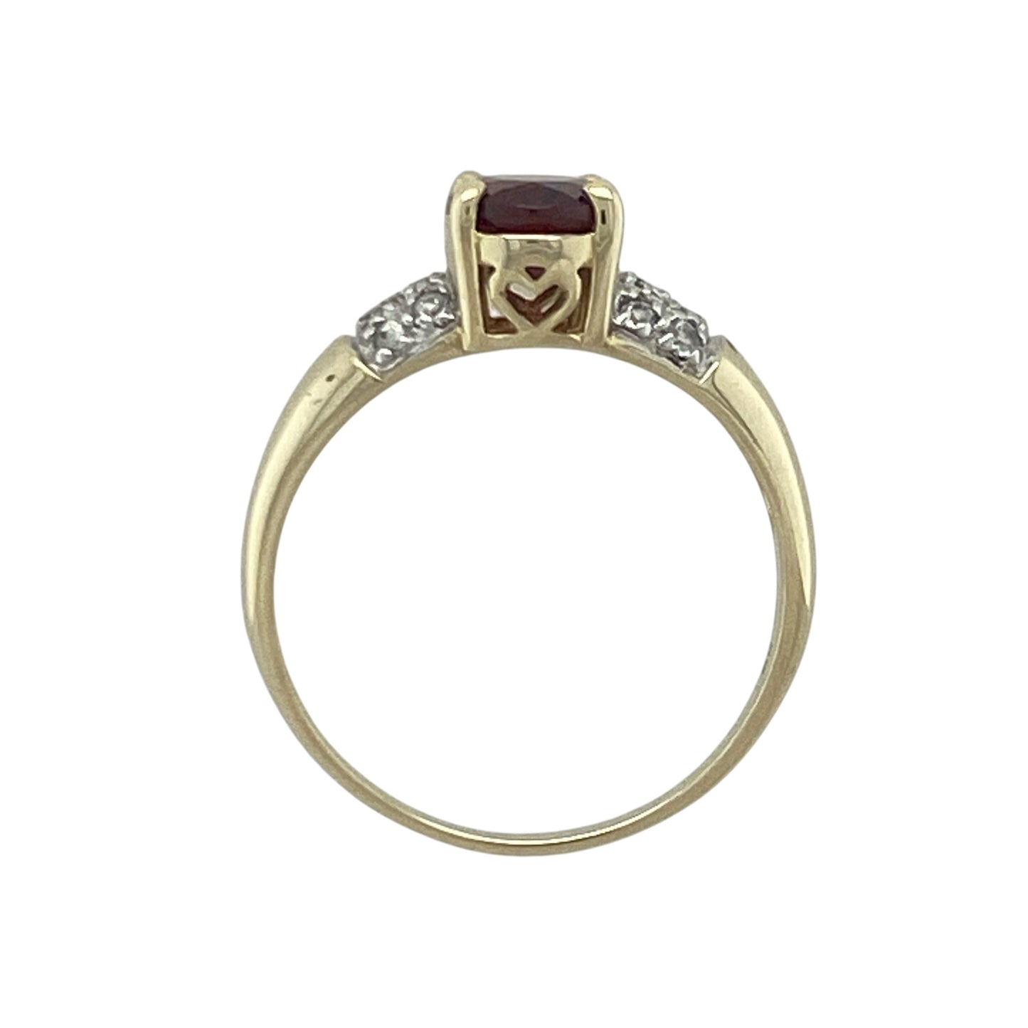 9ct Gold Garnet & Cubic Zirconia Ring