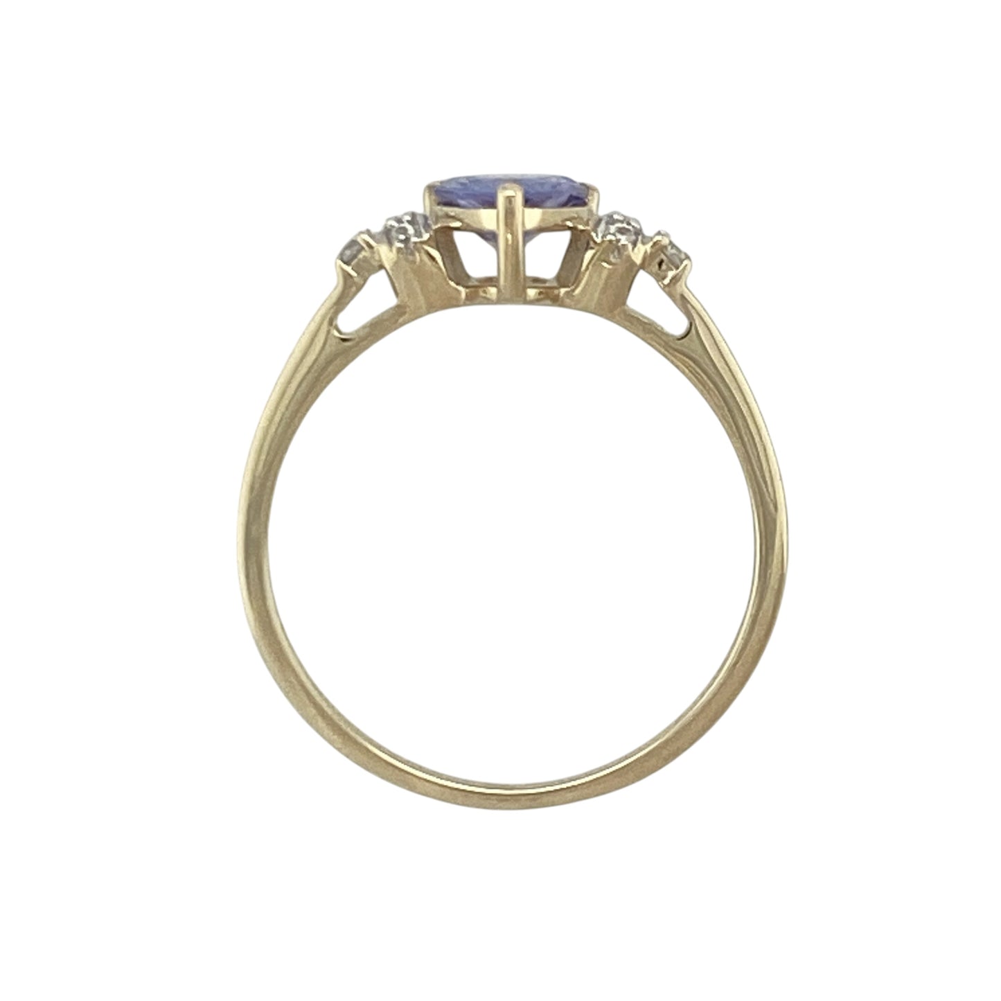 9ct Gold Tanzanite & Cubic Zirconia Ring