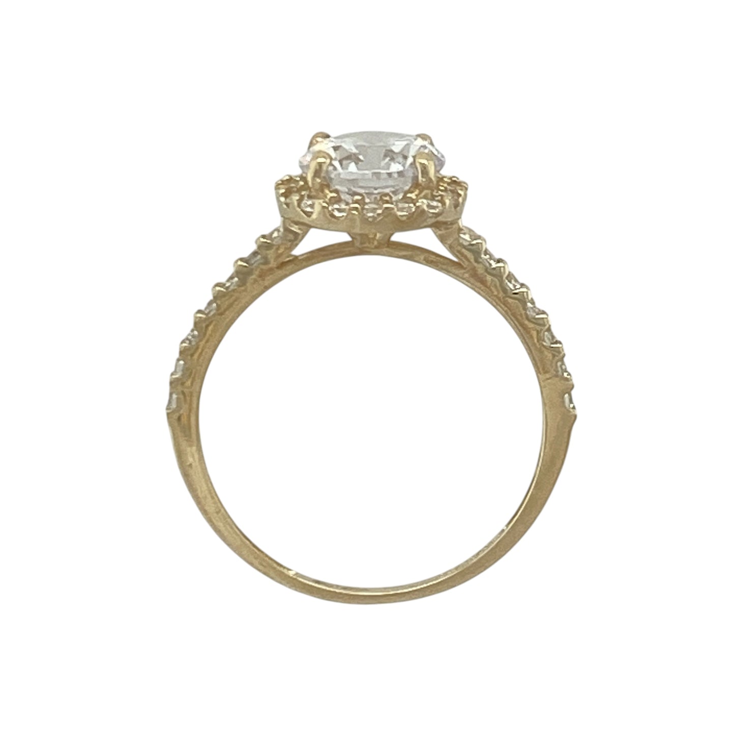 9ct Gold & Cubic Zirconia Halo Ring
