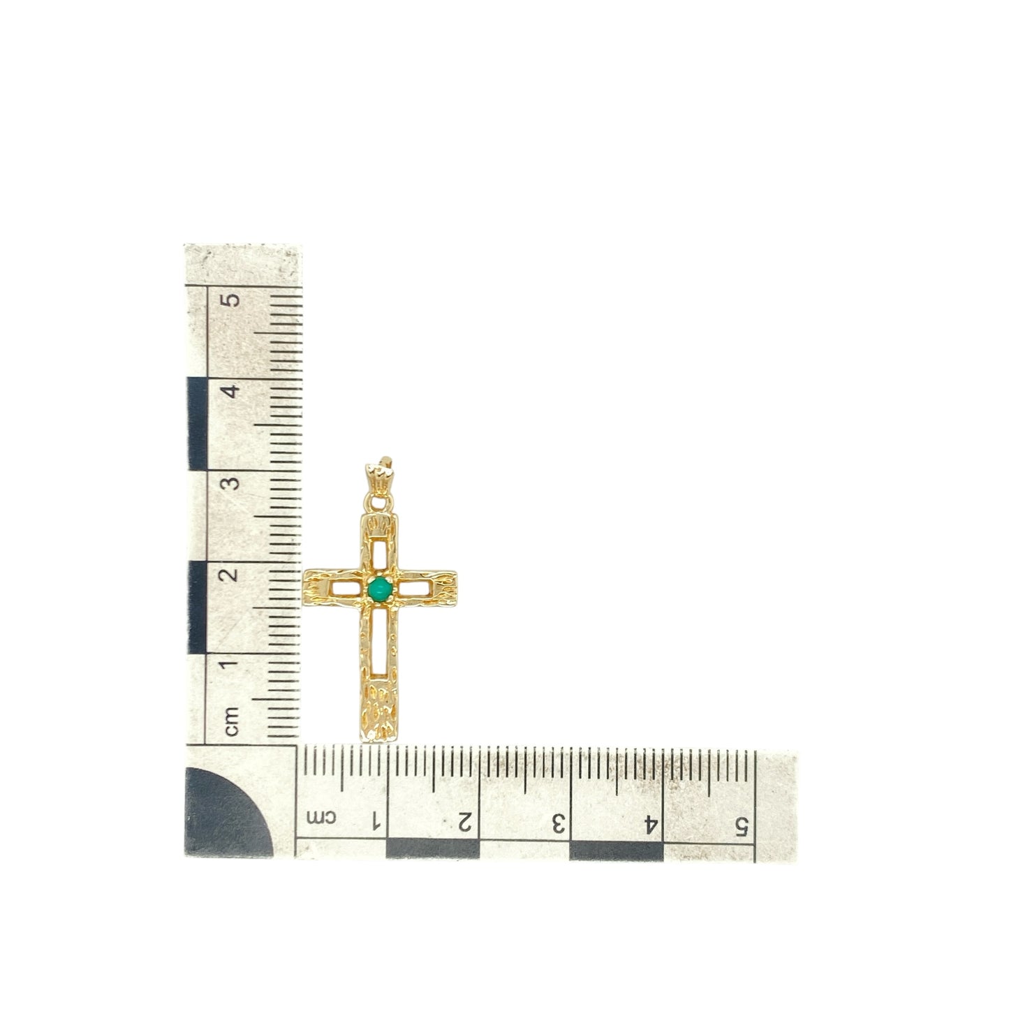 9ct Gold & Turquoise Cross Pendant