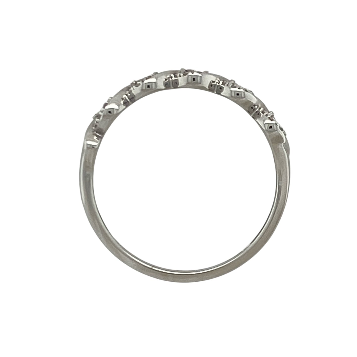 9ct White Gold & Diamond Twist Band Ring