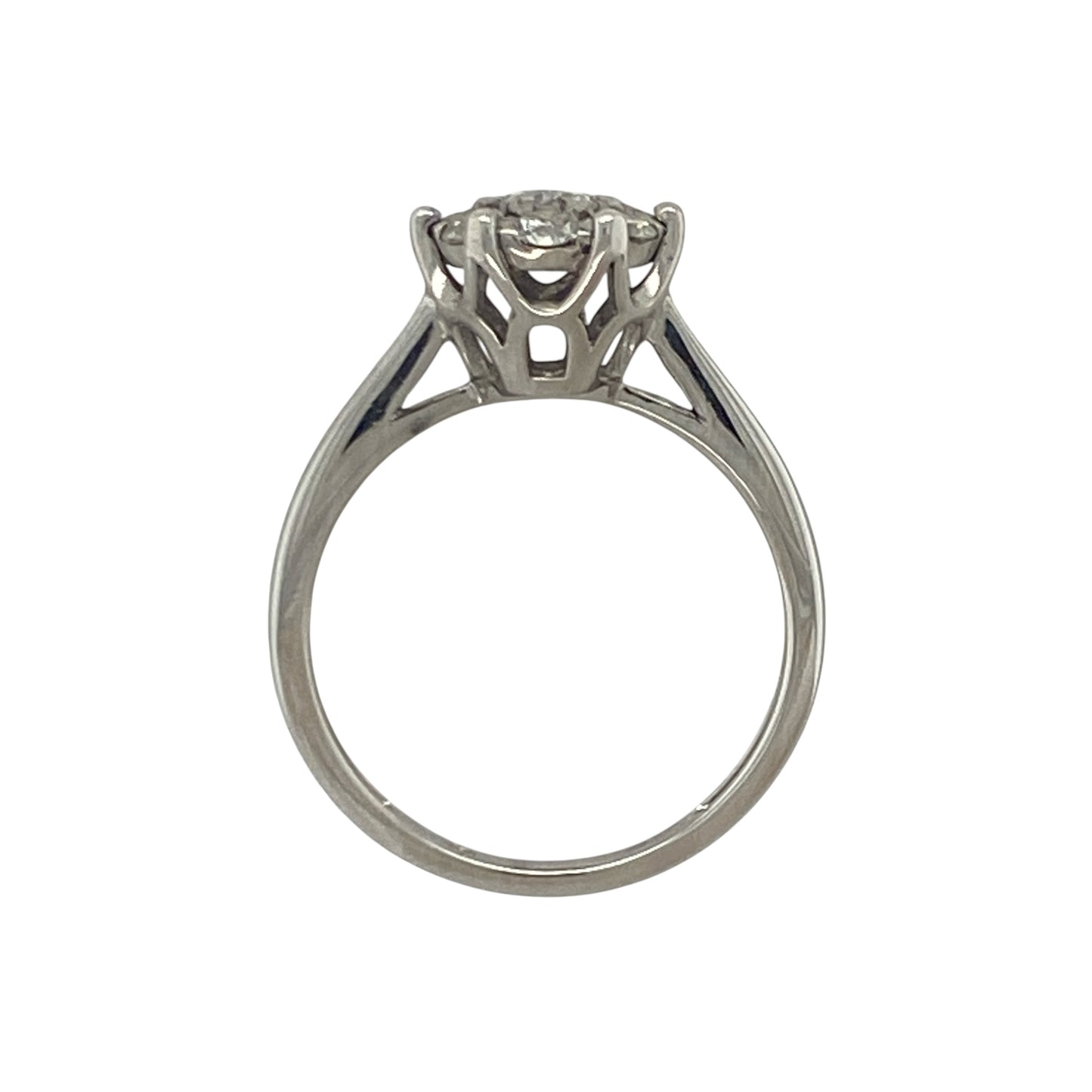 9ct White Gold & Diamond Cluster Ring