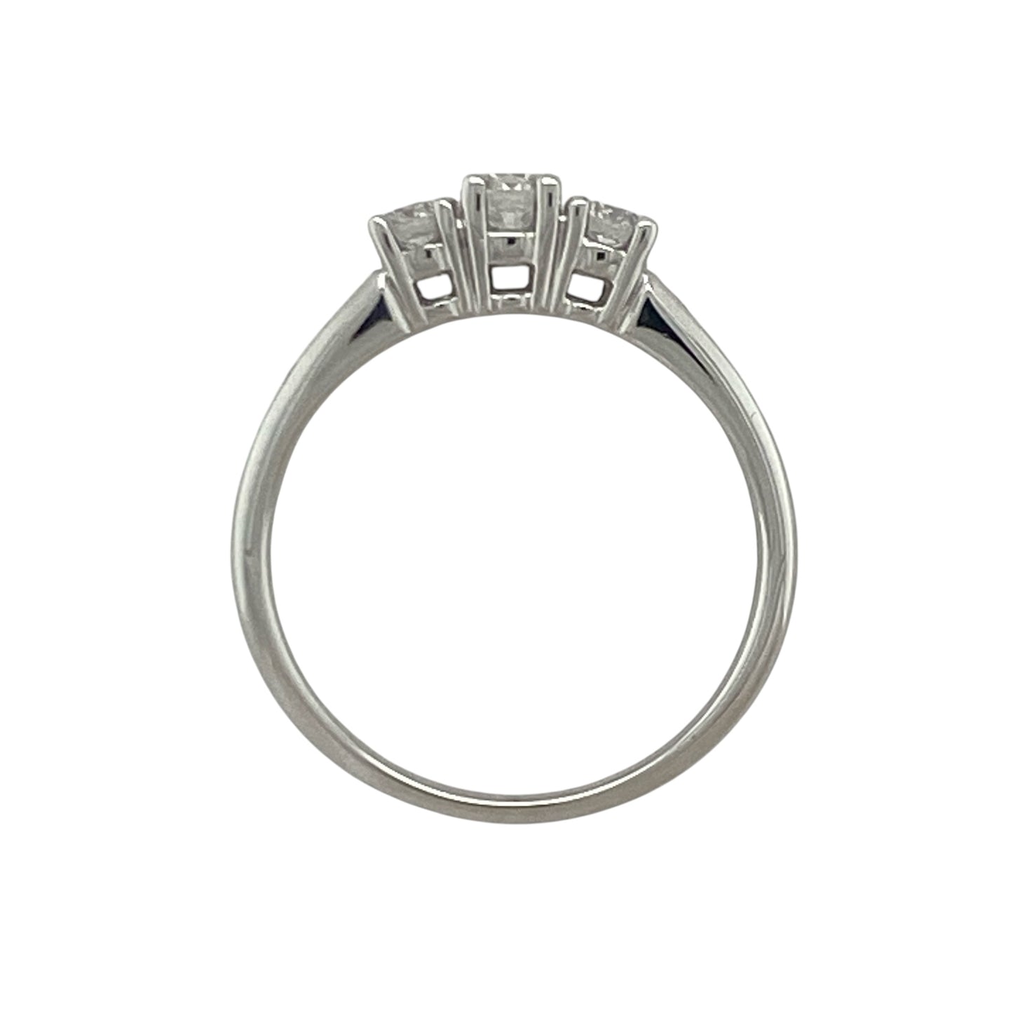 9ct White Gold & Diamond Trilogy Ring