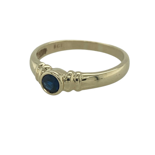 Add timeless elegance and rich colour to your jewellery collection with this pre-owned 9ct yellow gold sapphire solitaire ring, featuring a classic single-stone design with sophisticated everyday appeal—perfect for special occasions, gifting, or refined daily wear.
Design: The ring showcases a beautiful round sapphire measuring approximately 4mm in diameter, creating a striking focal point with its deep blue colour and timeless simplicity.
