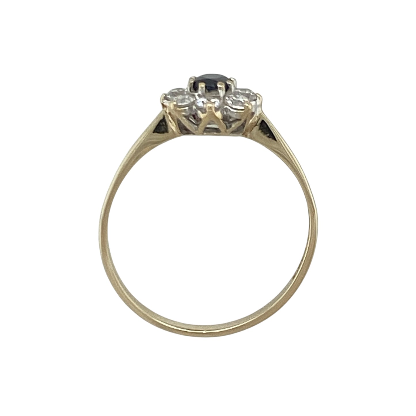 9ct Gold Sapphire & Cubic Zirconia Cluster Ring