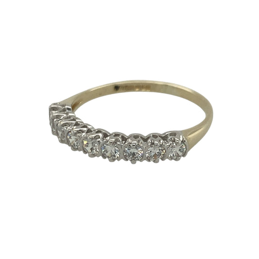 Add timeless sparkle and elegant simplicity to your jewellery collection with this pre-owned 9ct yellow gold cubic zirconia band ring, featuring a classic design with versatile everyday appeal—perfect for special occasions, gifting, stacking, or daily wear.
Design: The ring features a row of sparkling cubic zirconia stones, each measuring approximately 3mm in diameter, creating a beautiful display of brilliance across the band.
