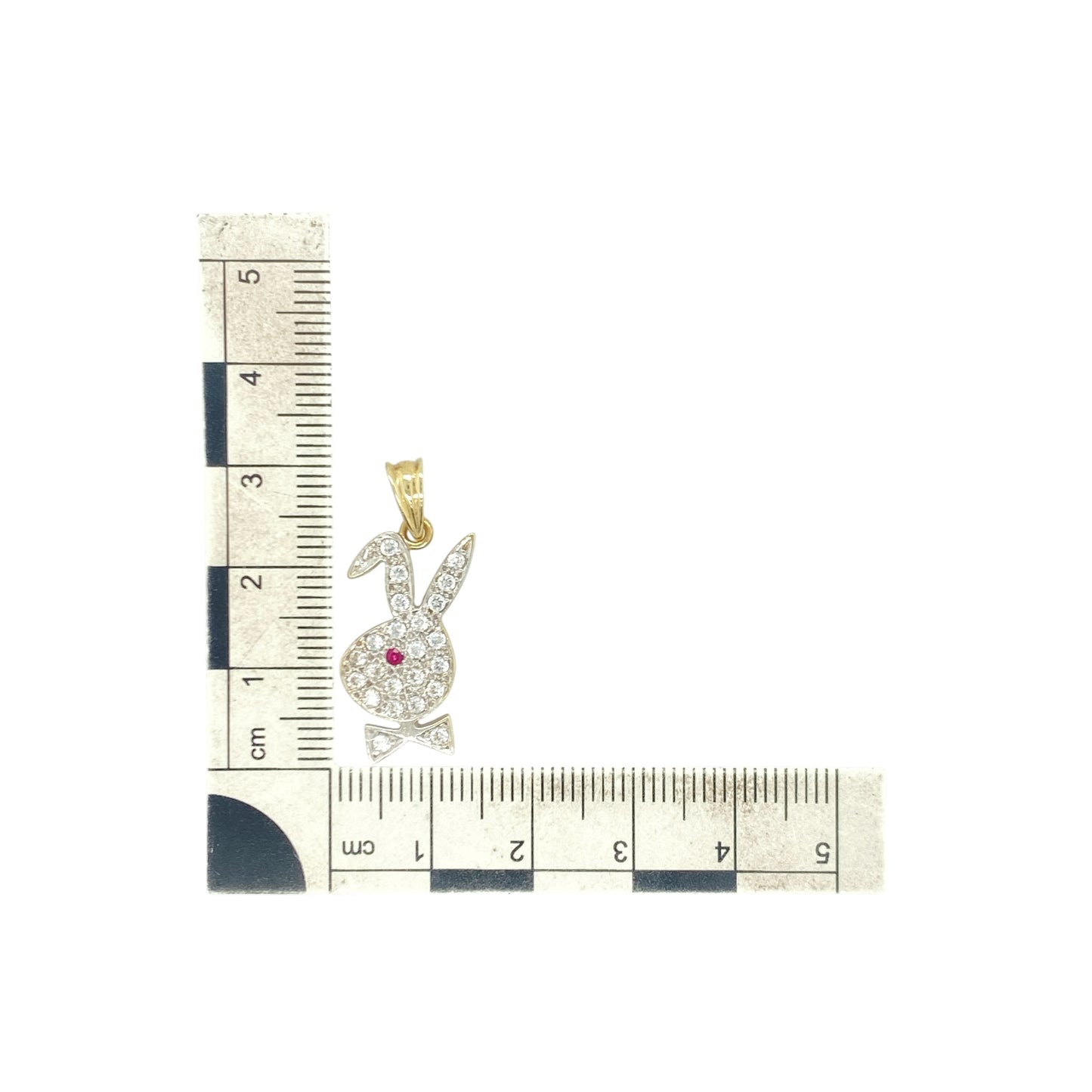 9ct Gold & Cubic Zirconia Bunny Pendant