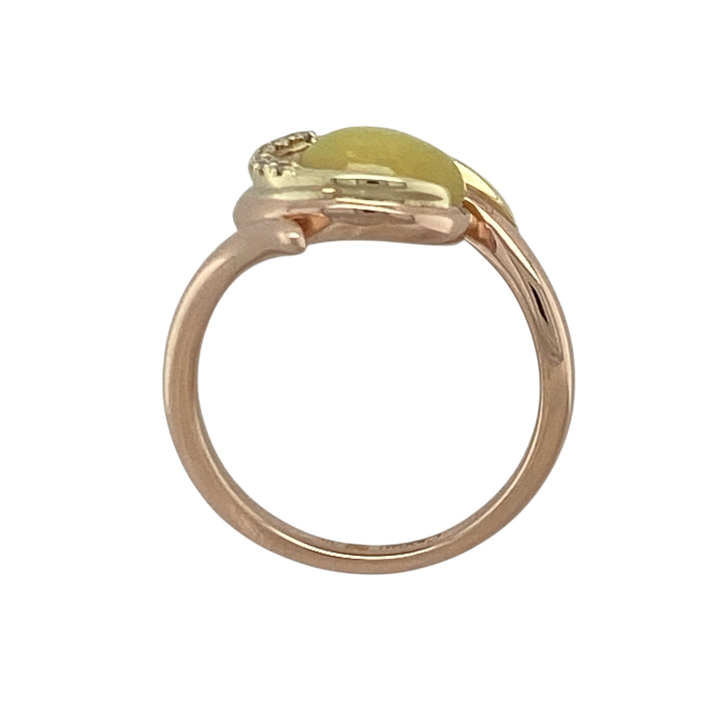 9ct Gold Diamond & Yellow Opalique Clogau Ring