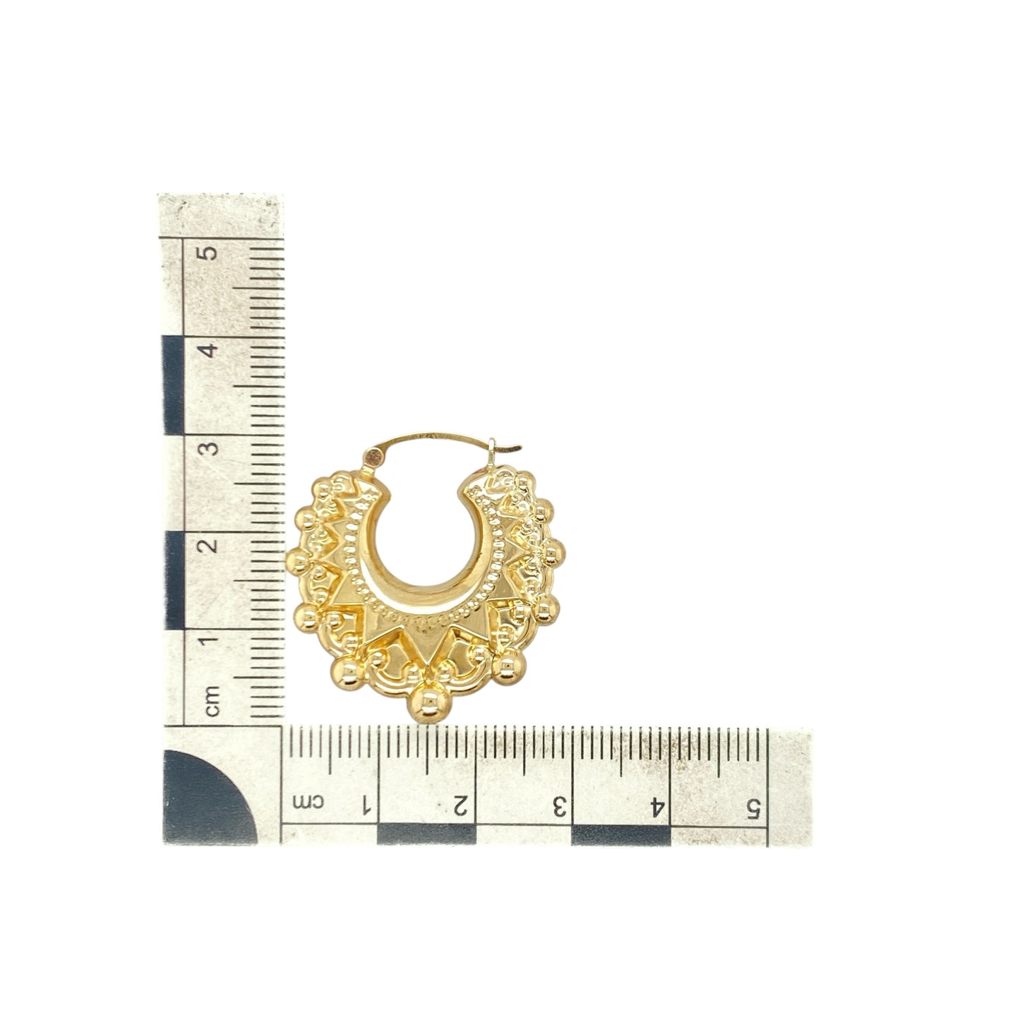 9ct Gold Fancy Hoop Creole Earrings