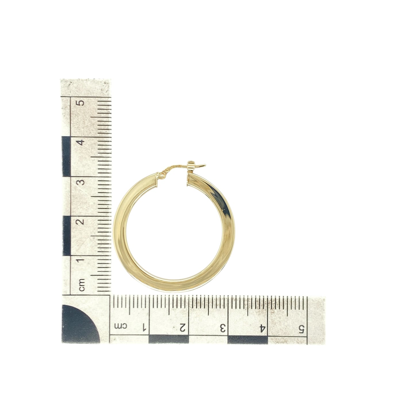 9ct Gold Plain Flat Hoop Creole Earrings