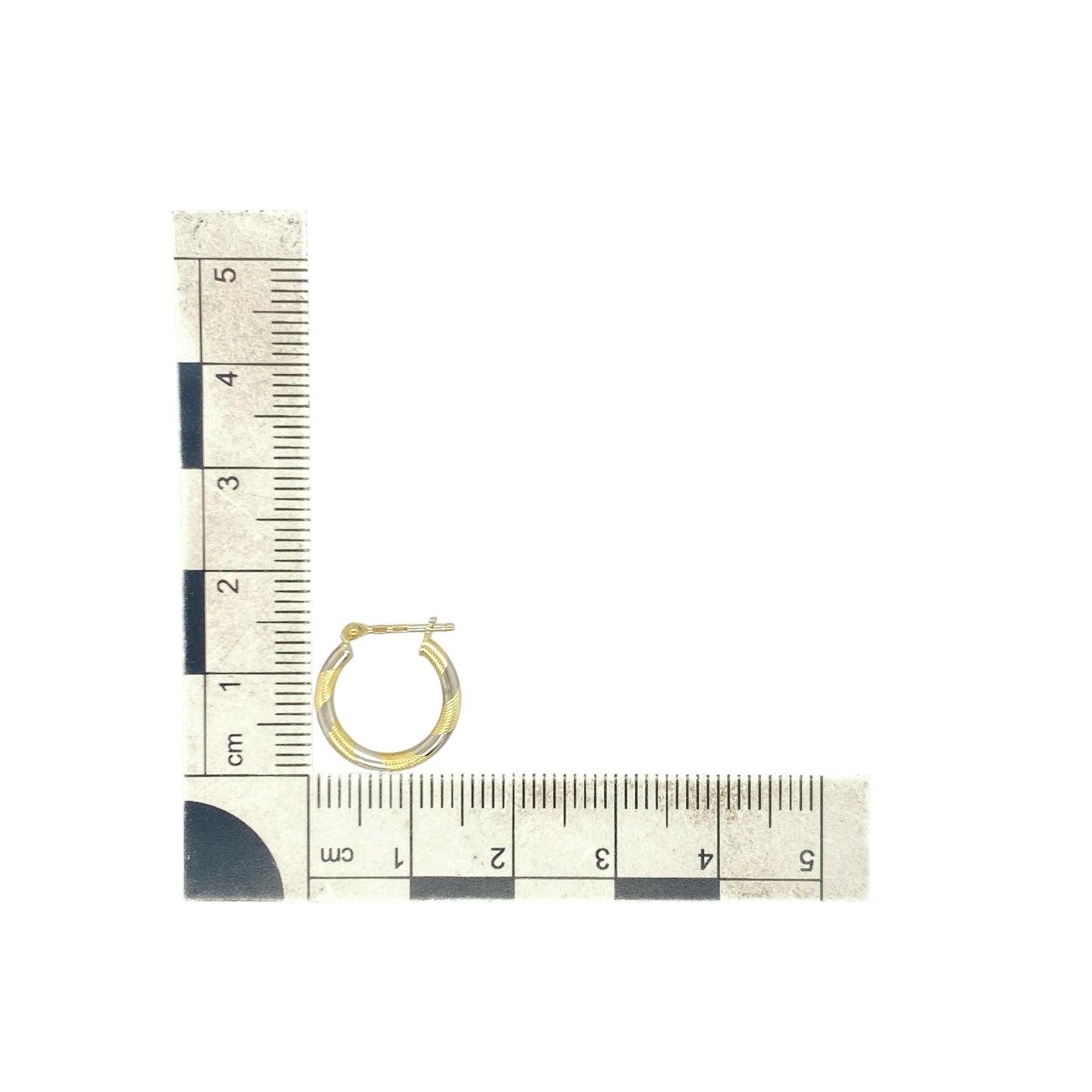 9ct Gold Striped Hoop Creole Earrings