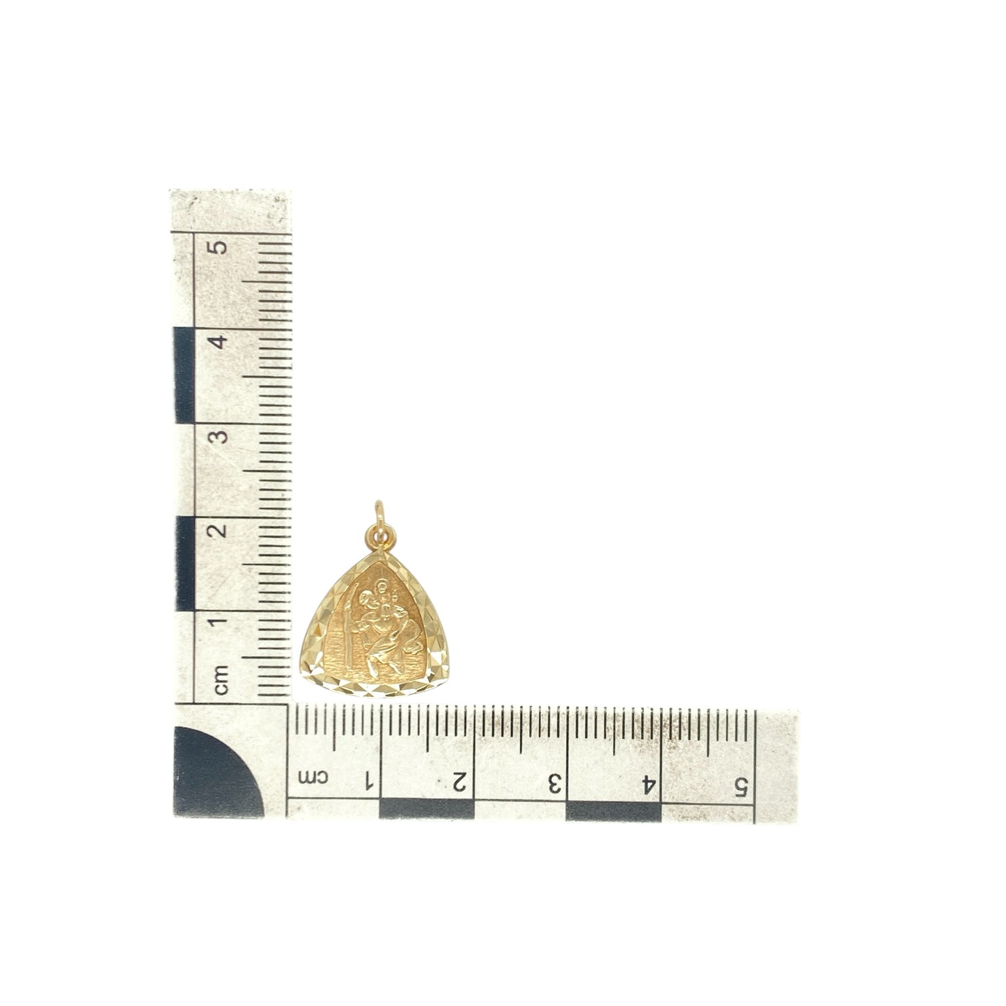 9ct Gold Triangle St Christopher Pendant
