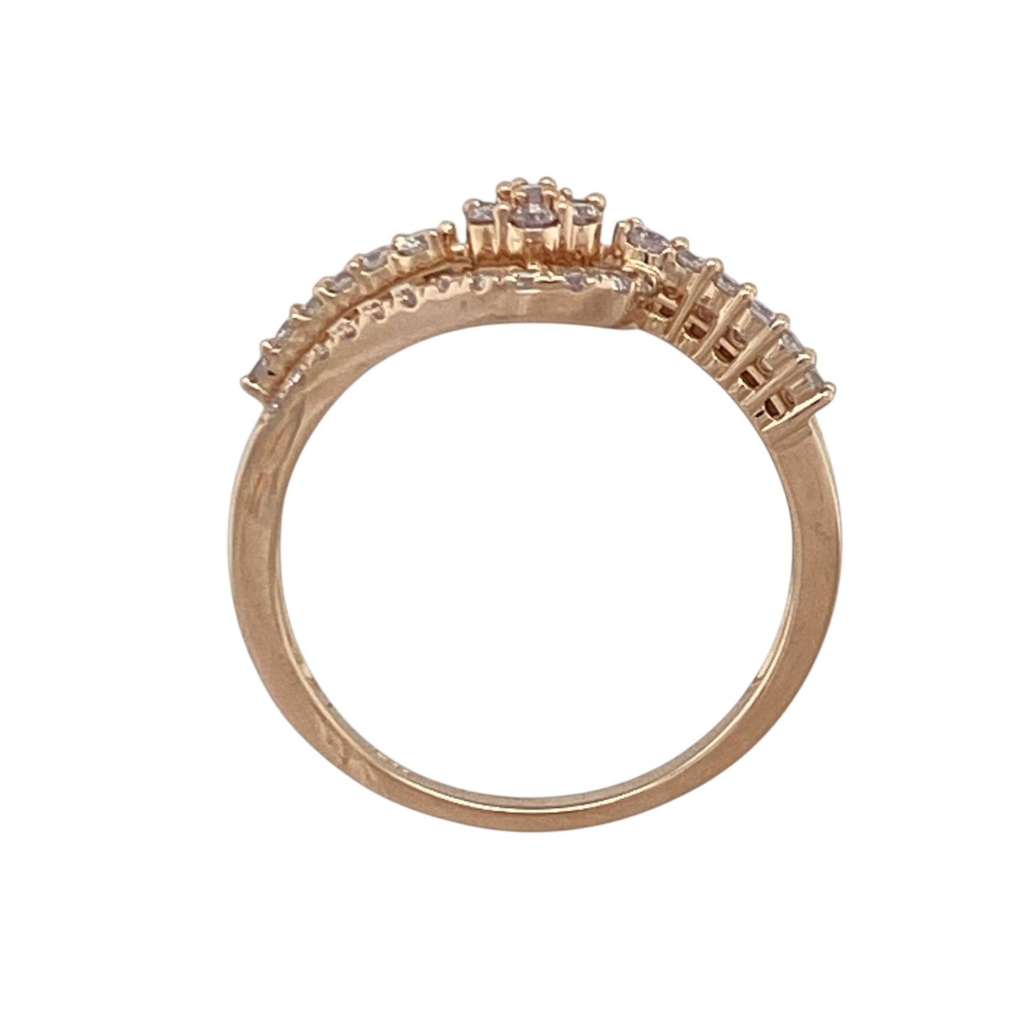 18ct Gold & Diamond Flower Cluster Wrap Over Ring