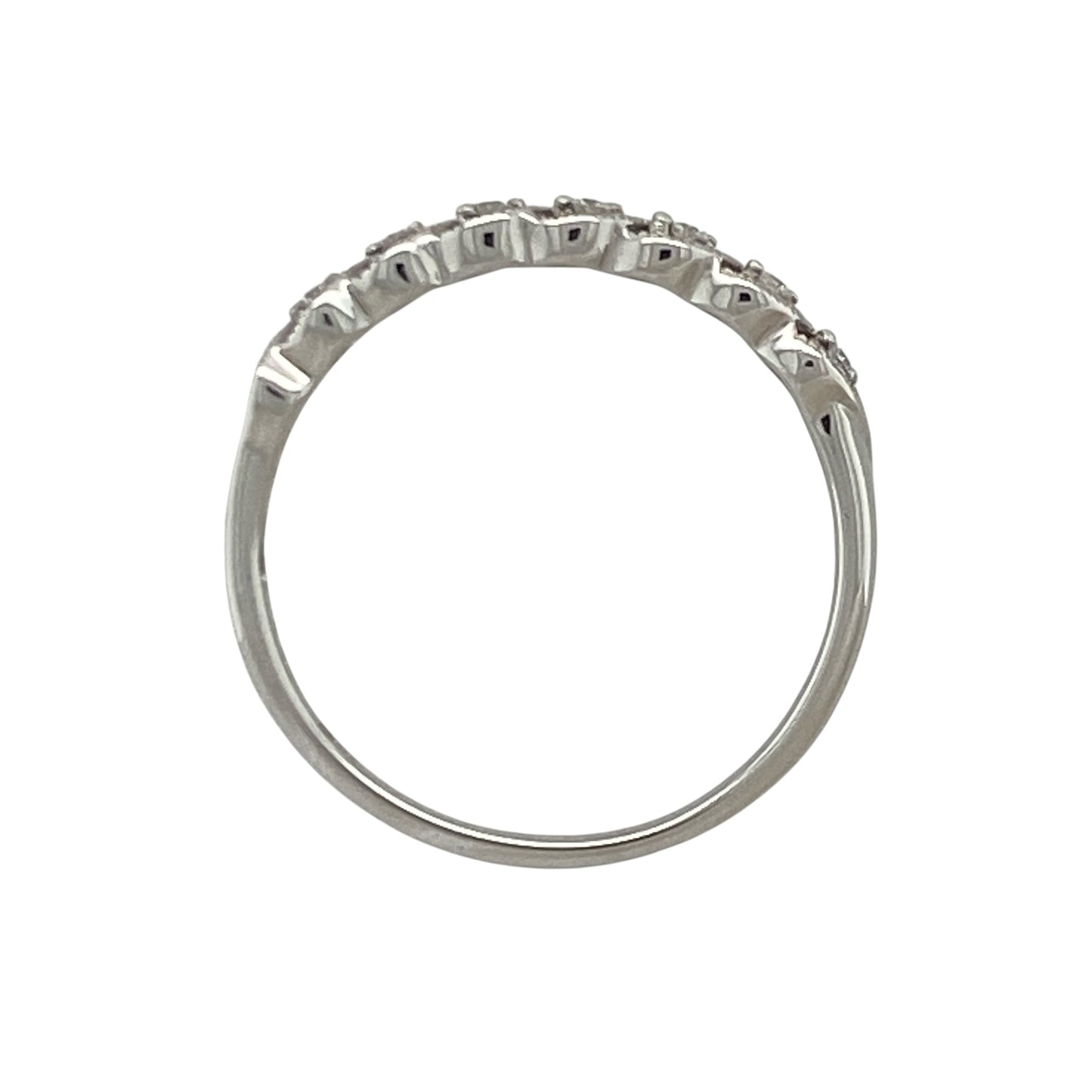 9ct White Gold & Diamond Twist Band Ring